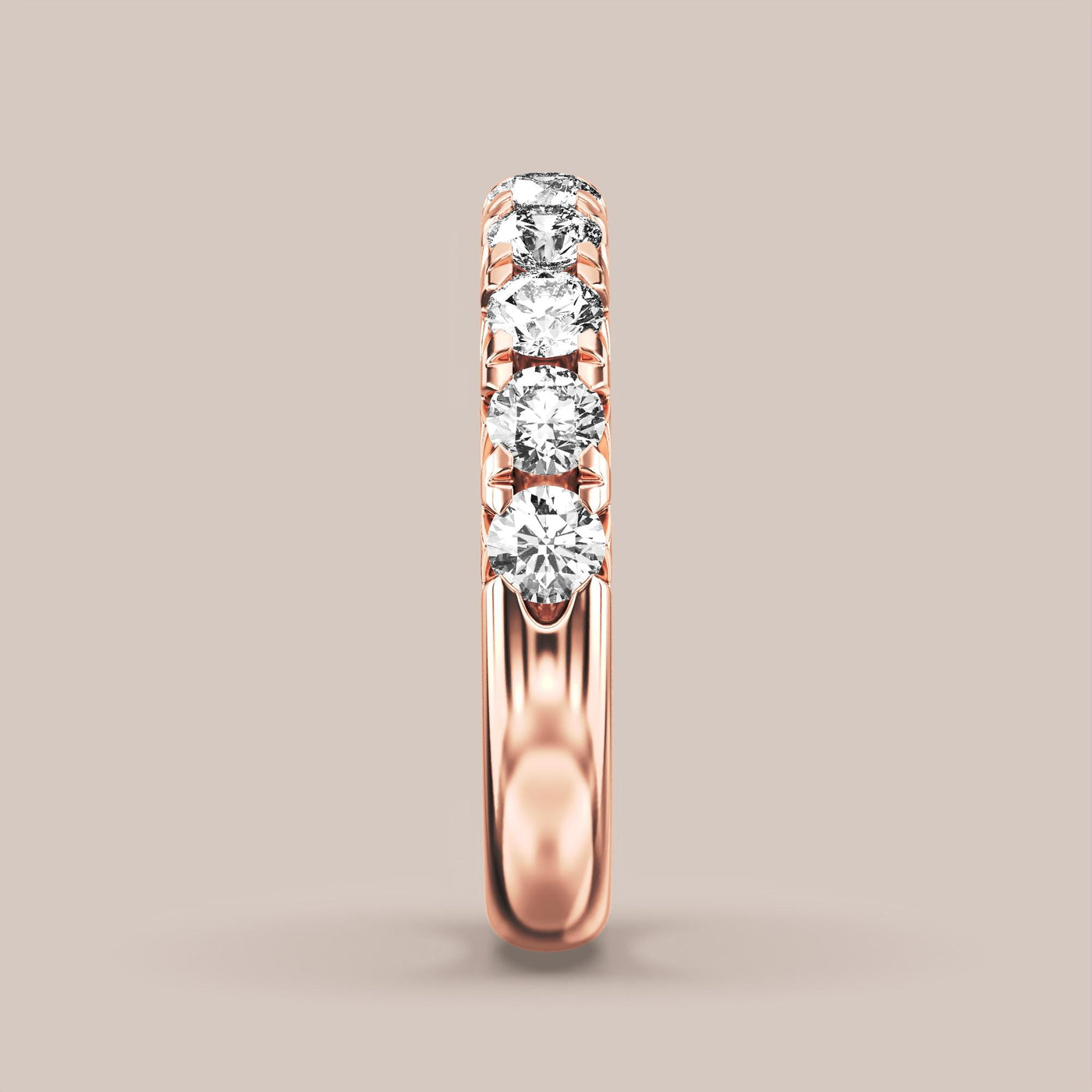 French Set Pave Diamond Band Half Eternity