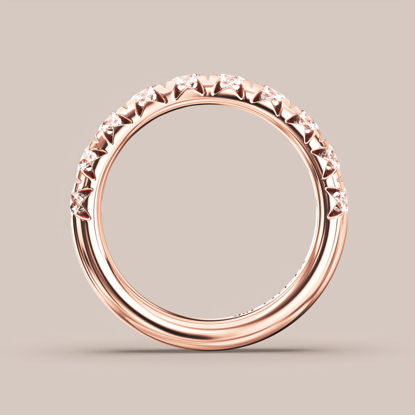 French Set Pave Diamond Band Half Eternity