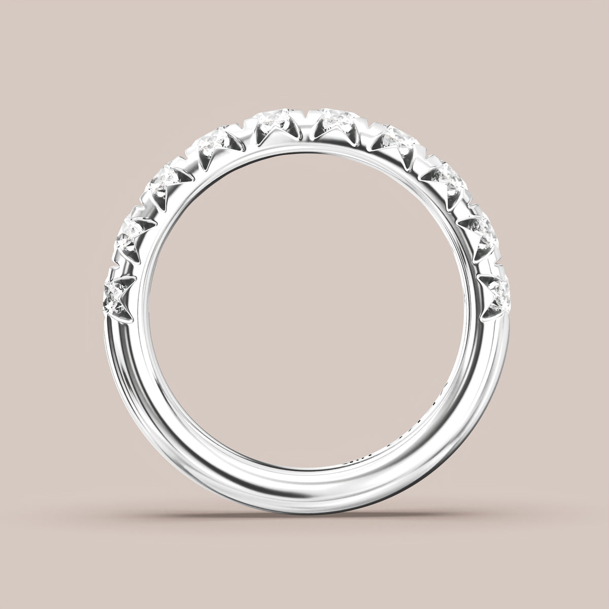 French Set Pave Diamond Band Half Eternity
