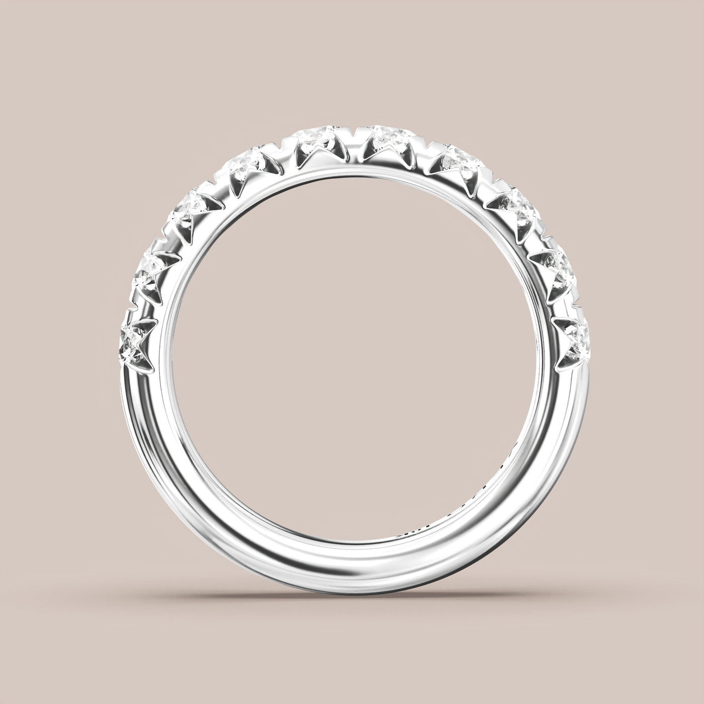 French Set Pave Diamond Band Half Eternity