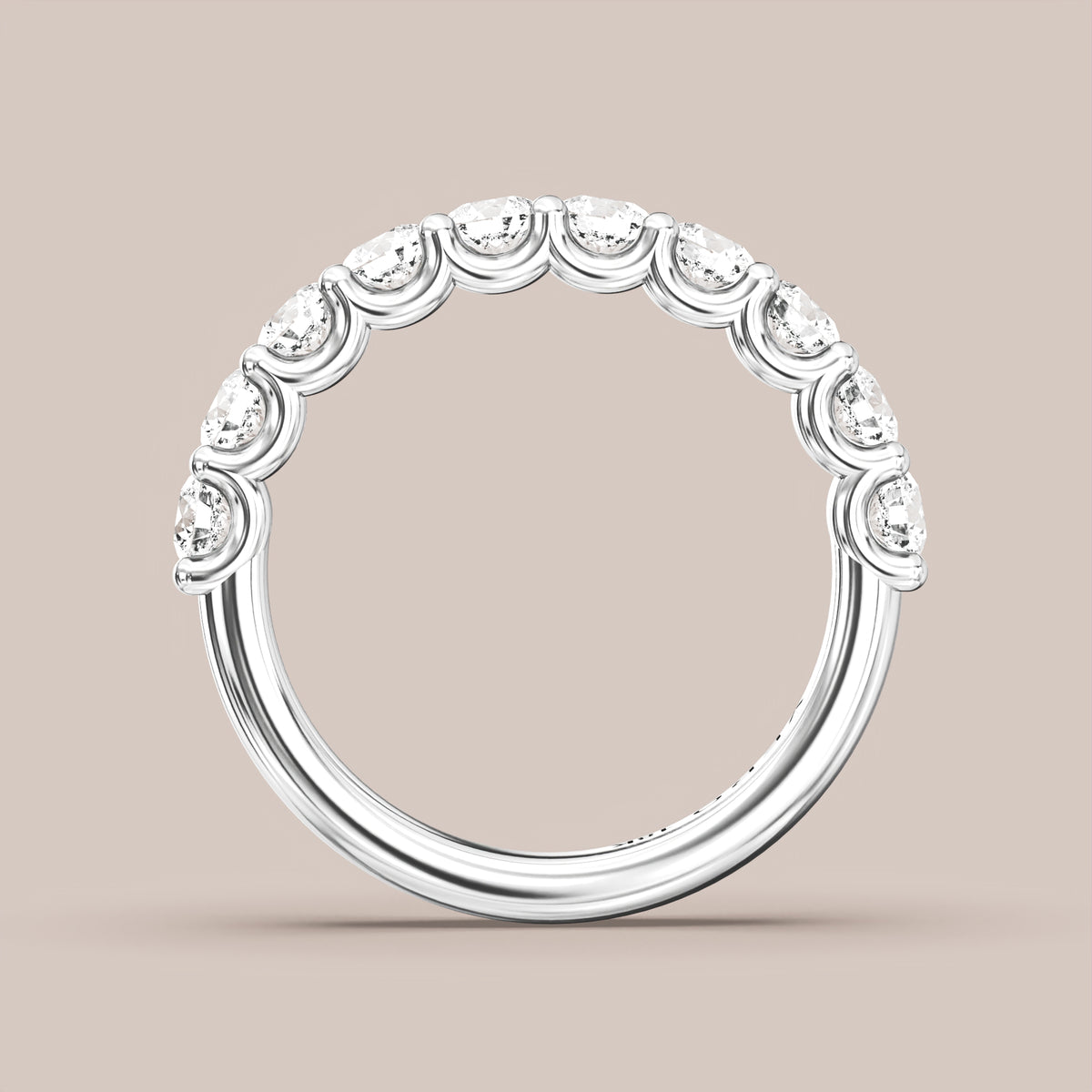 Scallop Diamond Band Half Eternity
