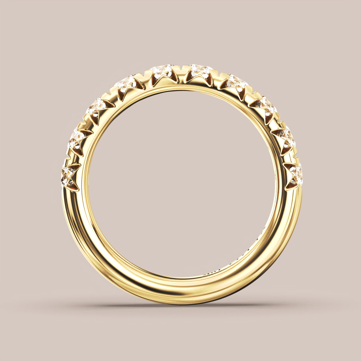 French Set Pave Diamond Band Half Eternity