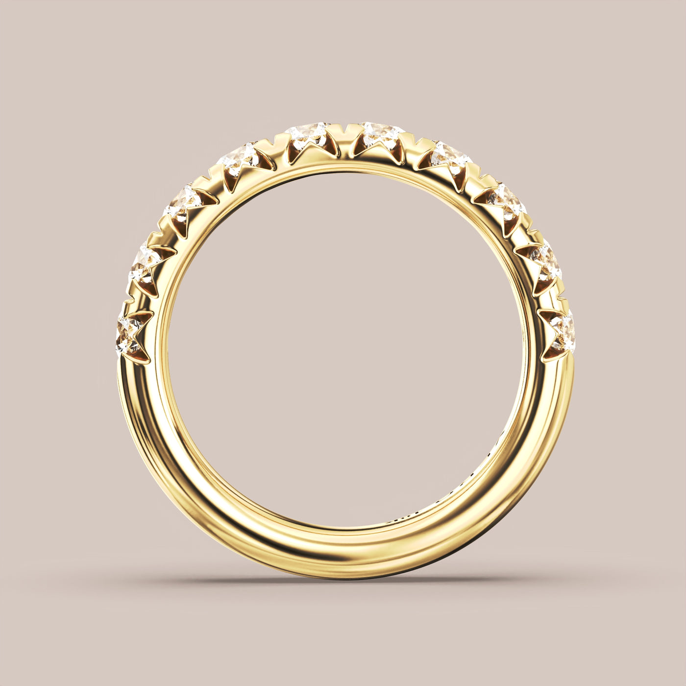 French Set Pave Diamond Band Half Eternity