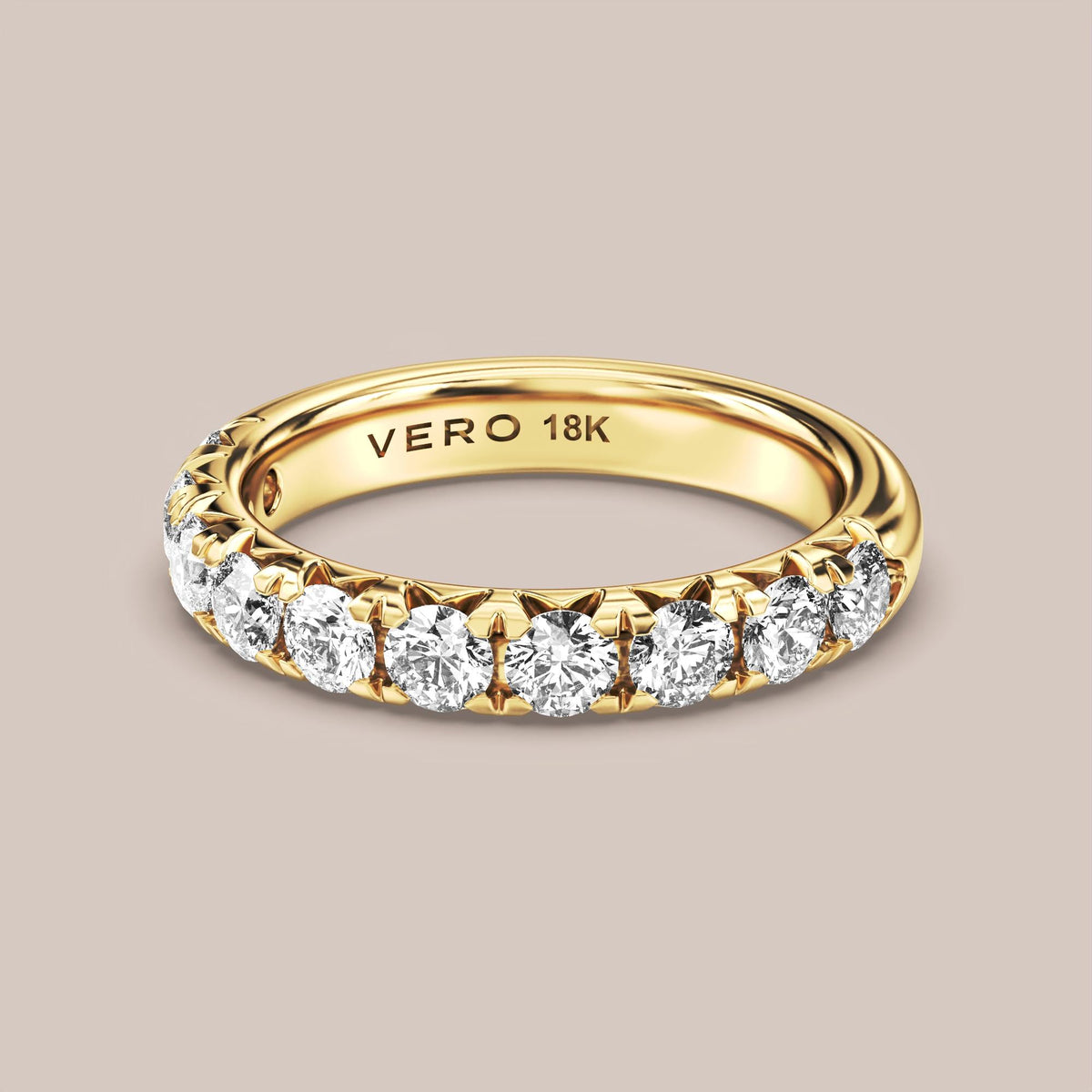 French Set Pave Diamond Band Half Eternity
