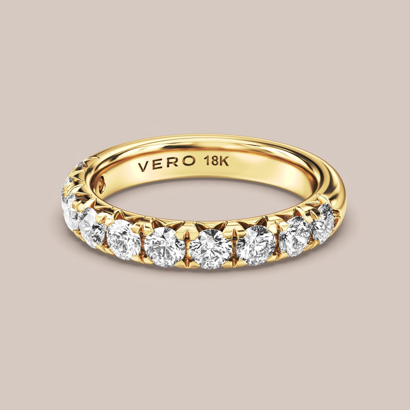 French Set Pave Diamond Band Half Eternity