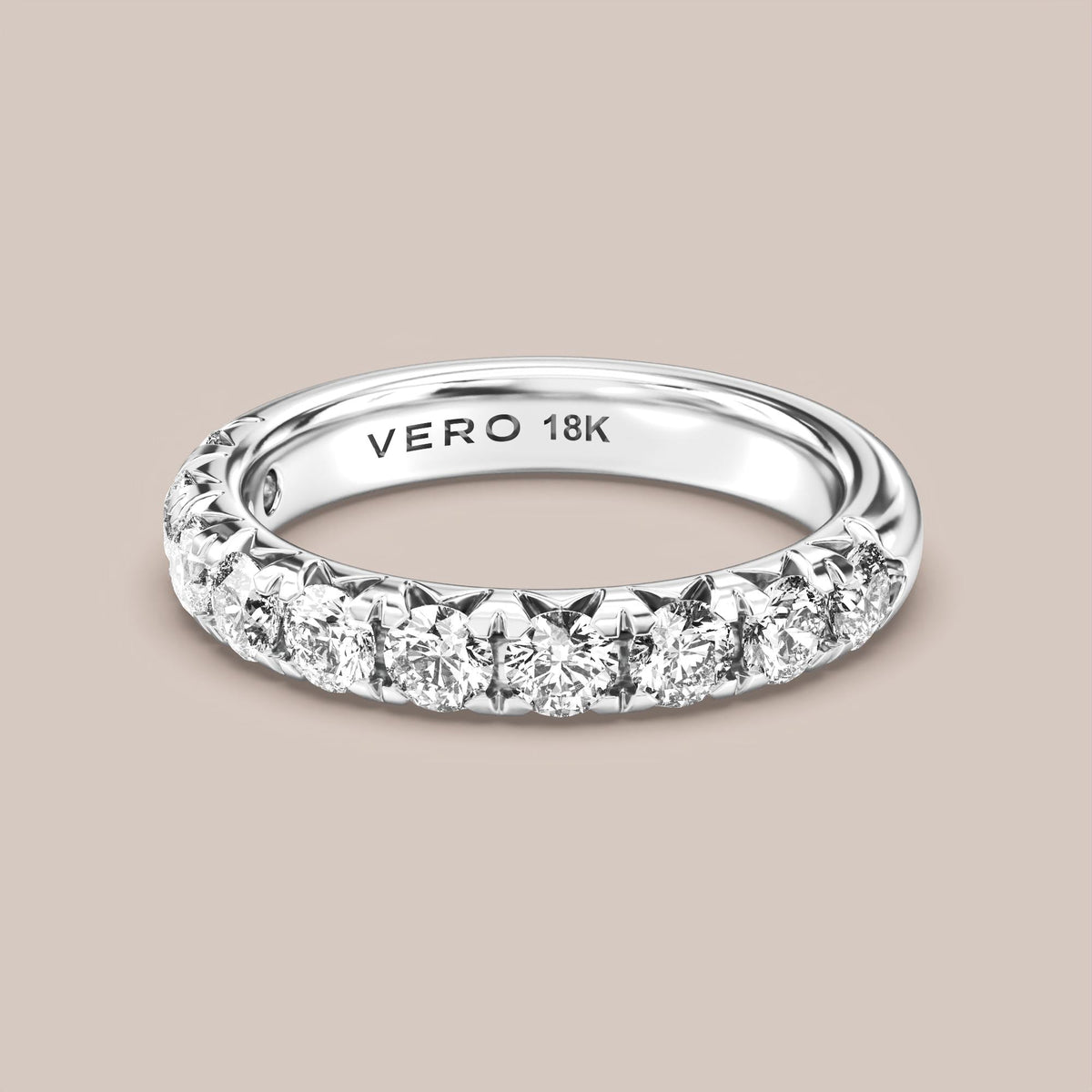 French Set Pave Diamond Band Half Eternity