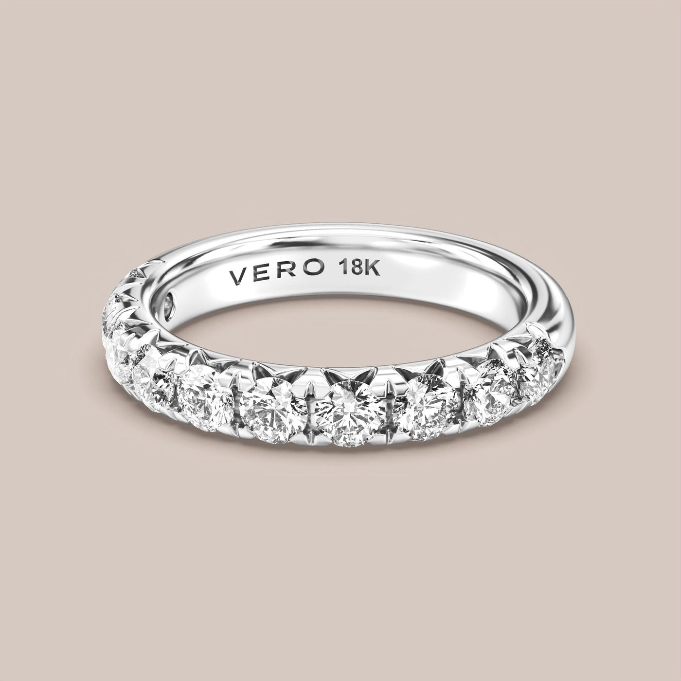 French Set Pave Diamond Band Half Eternity