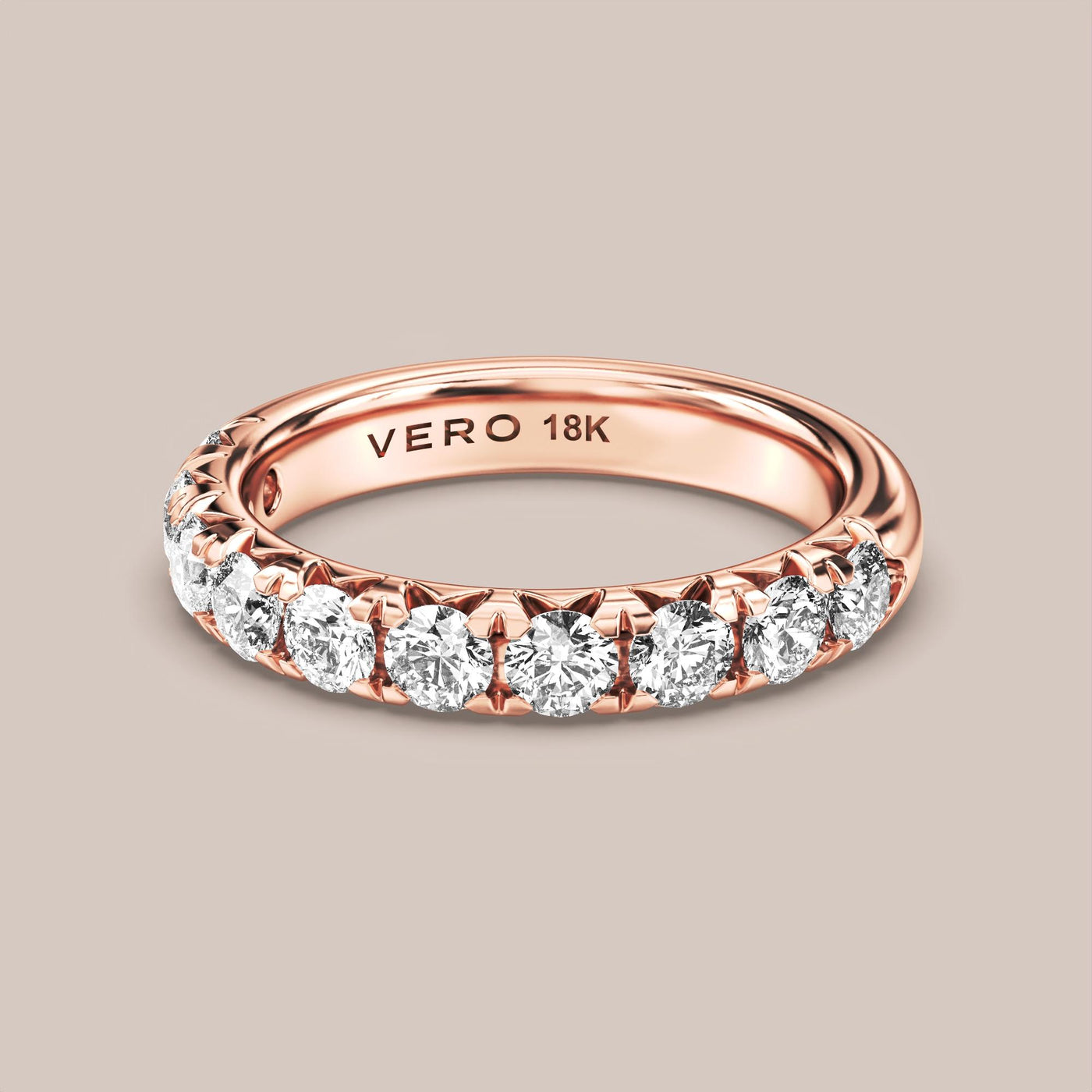 French Set Pave Diamond Band Half Eternity