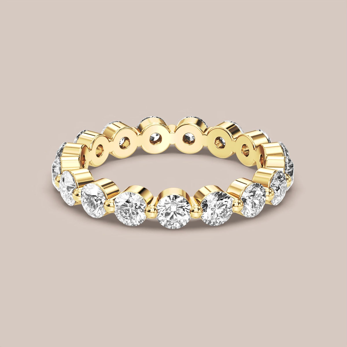 Single Prong Shared Diamond Band Full Eternity
