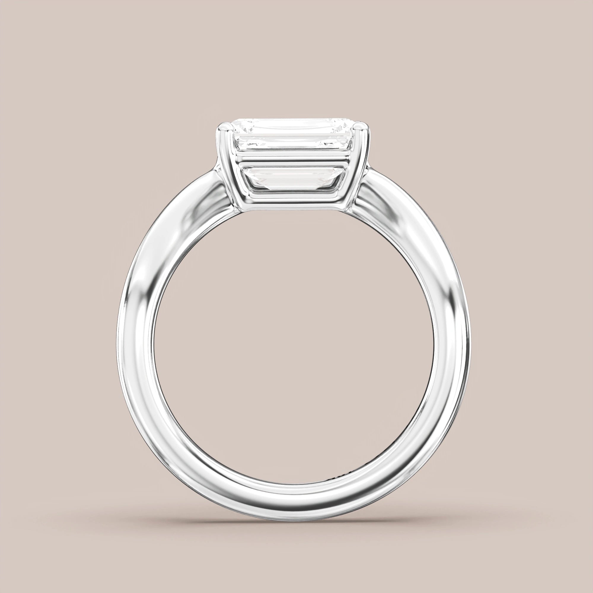 V05 Free Form Bypass in 18K white gold with a emerald diamond