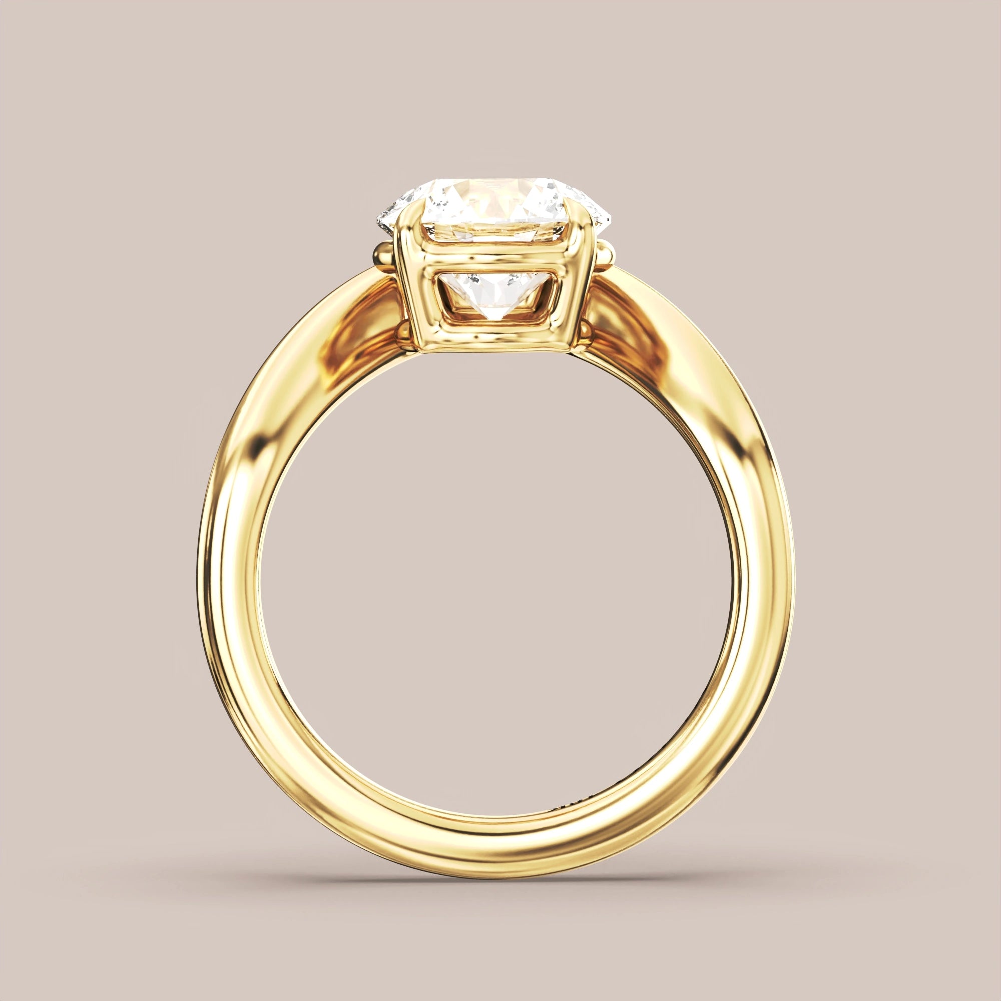 V05 Free Form Bypass in 18K yellow gold with a round diamond