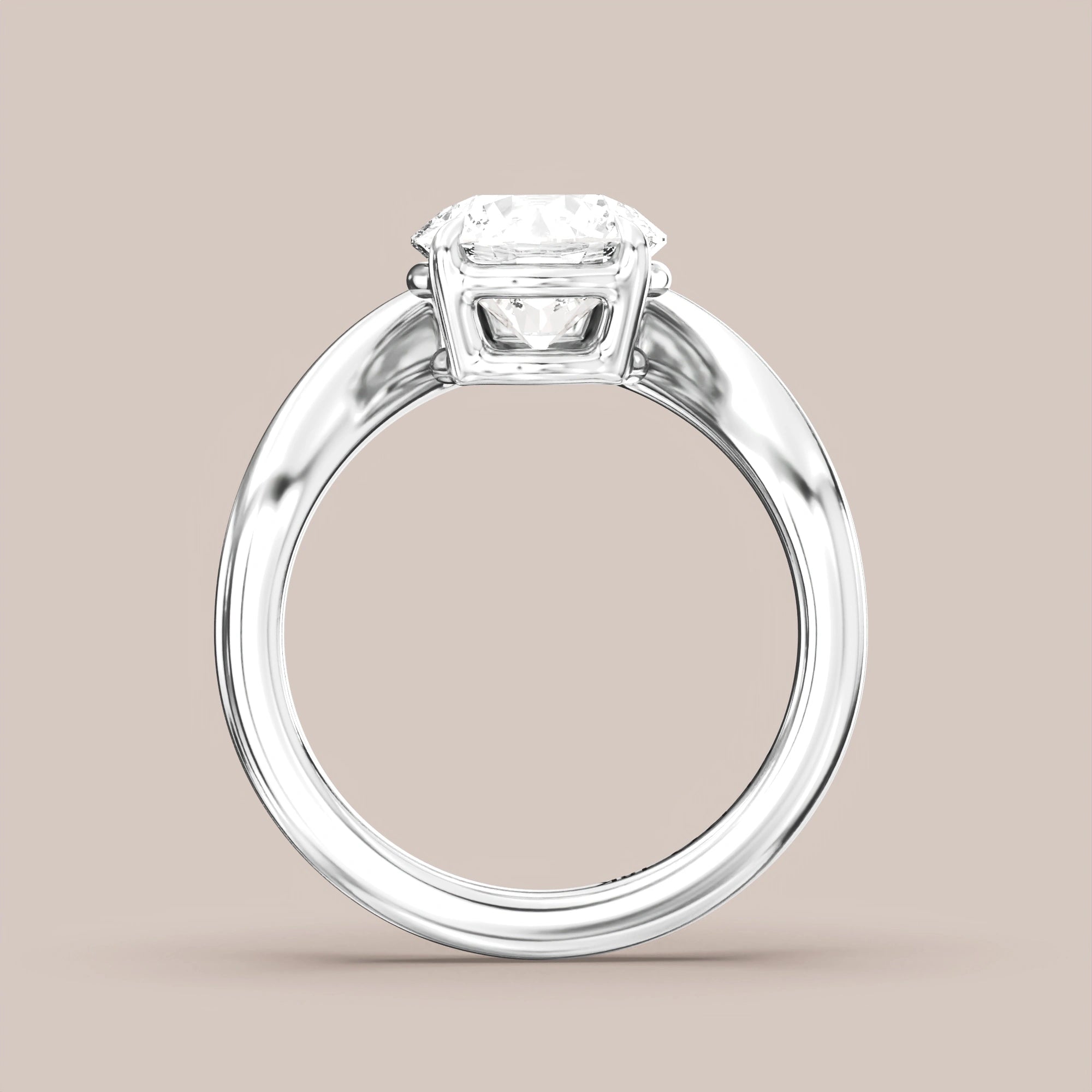 V05 Free Form Bypass in 18K white gold with a round diamond