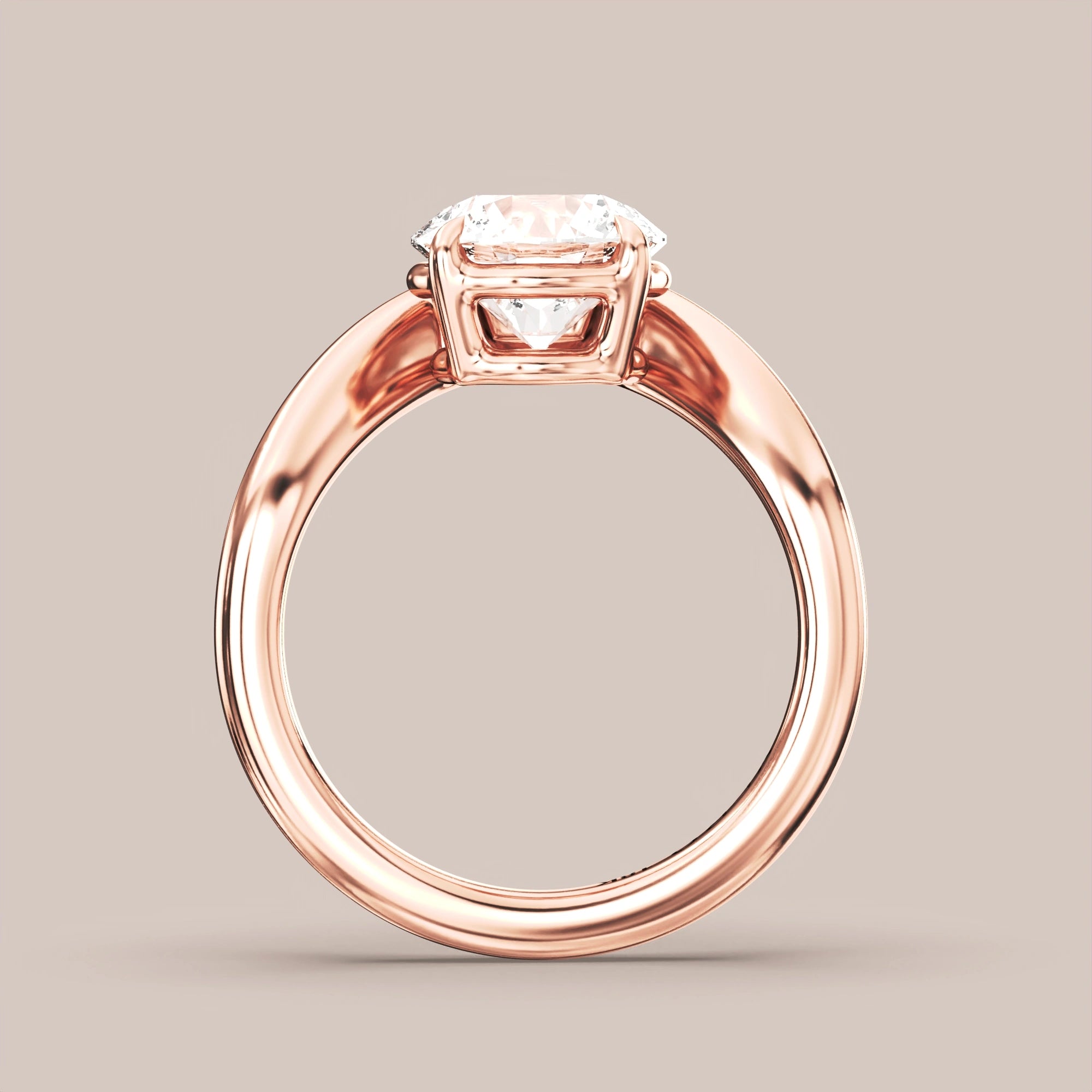V05 Free Form Bypass in 18K rose gold with a round diamond