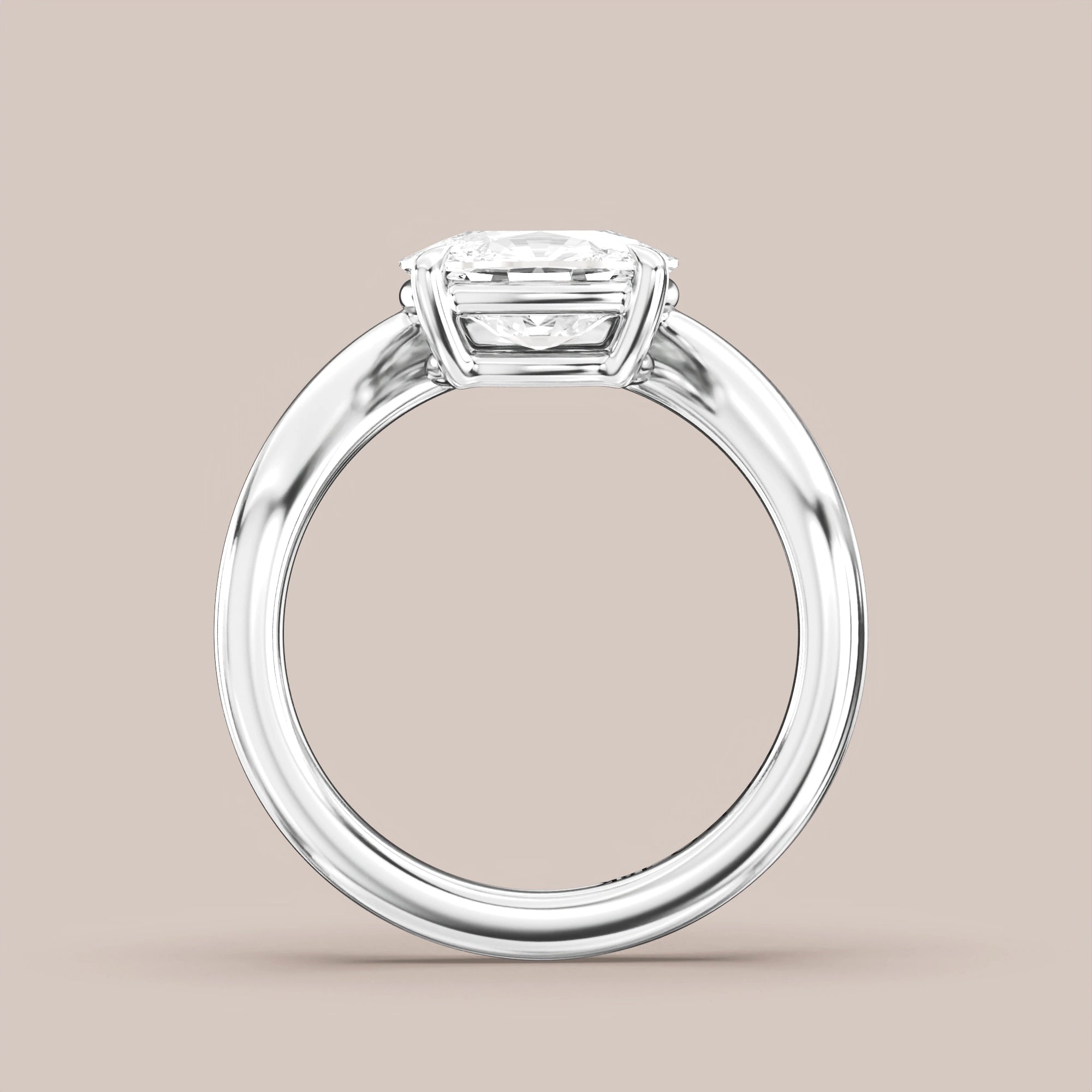 V05 Free Form Bypass in 18K white gold with a elongated cushion diamond