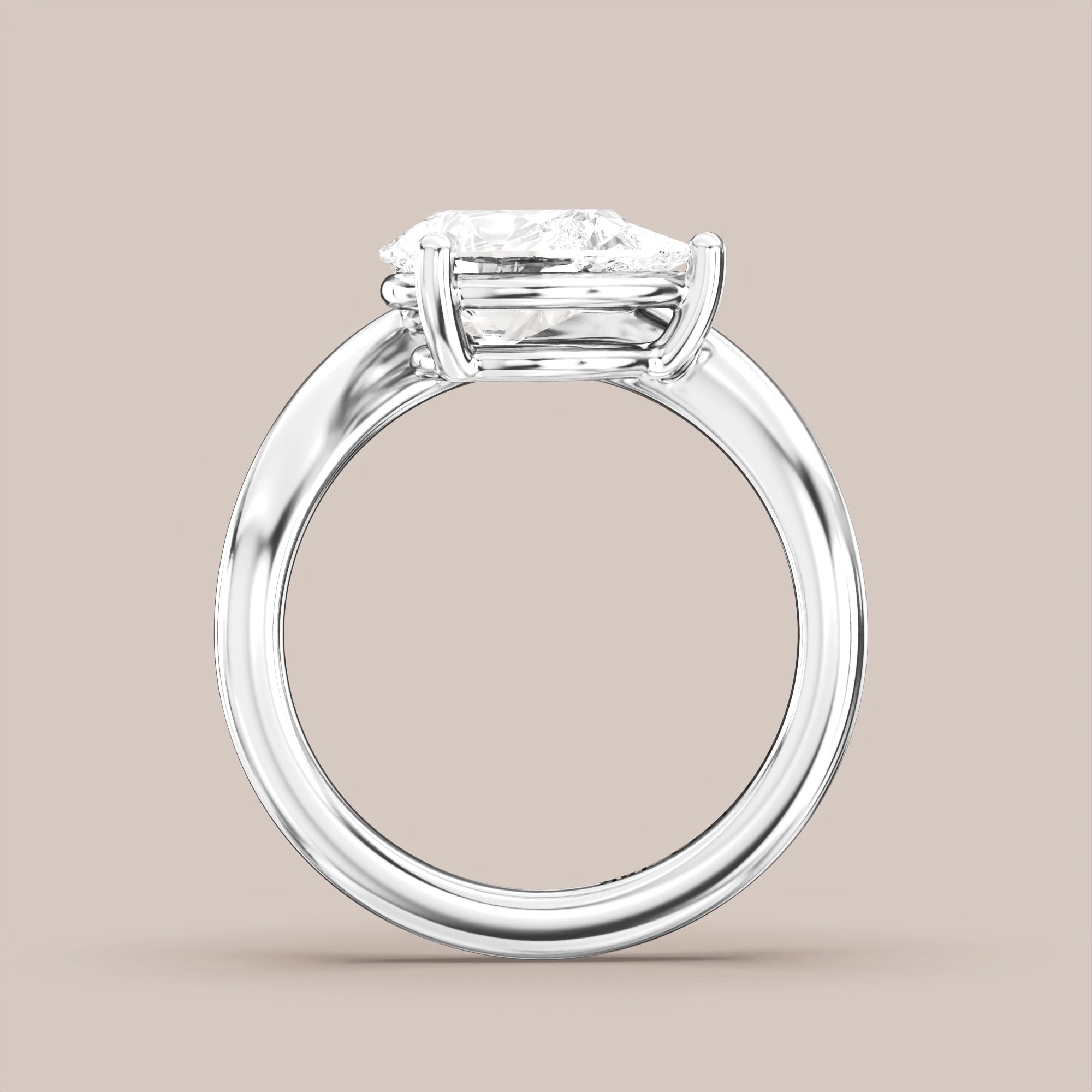 V05 Free Form Bypass in 18K white gold with a pear diamond