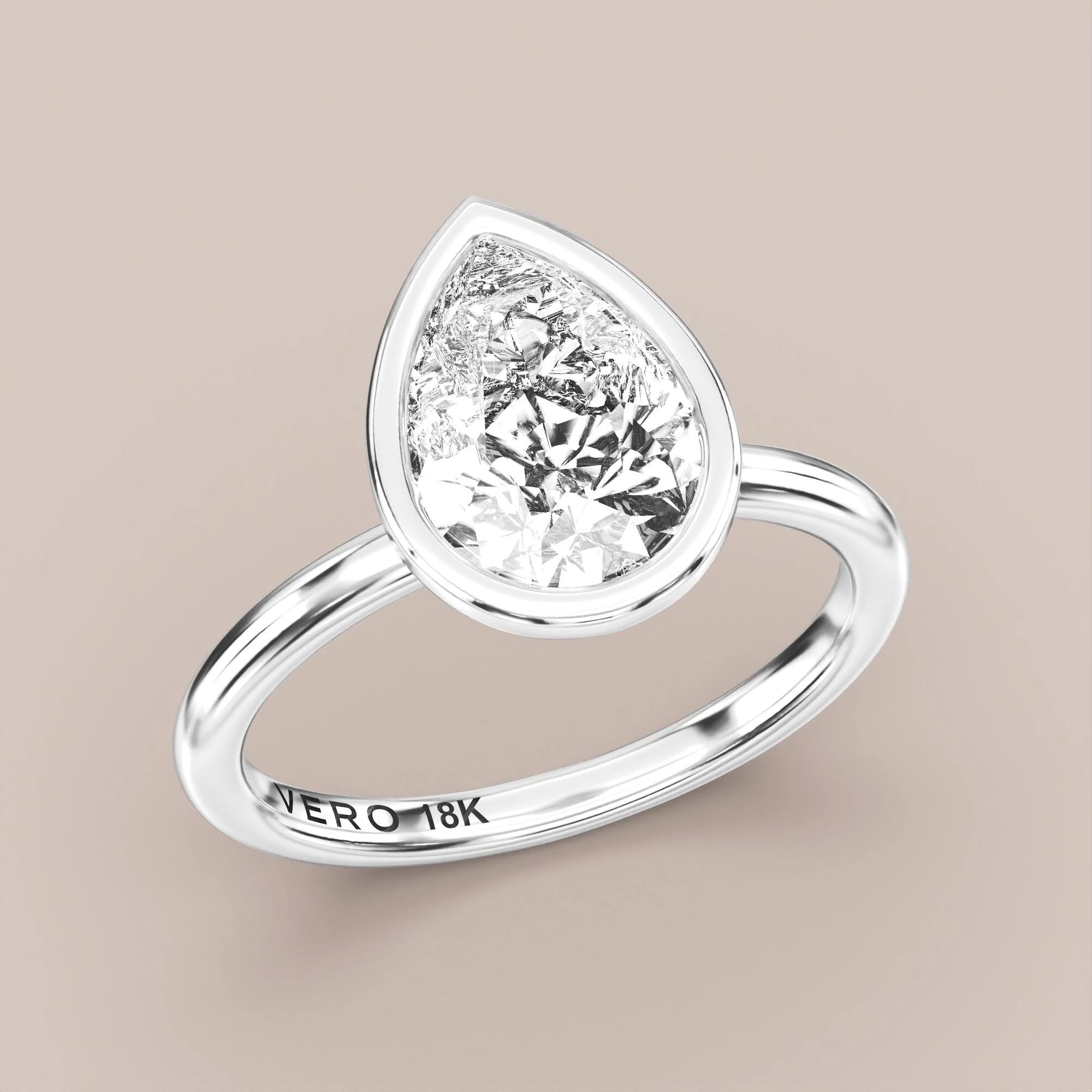 Pear - White gold