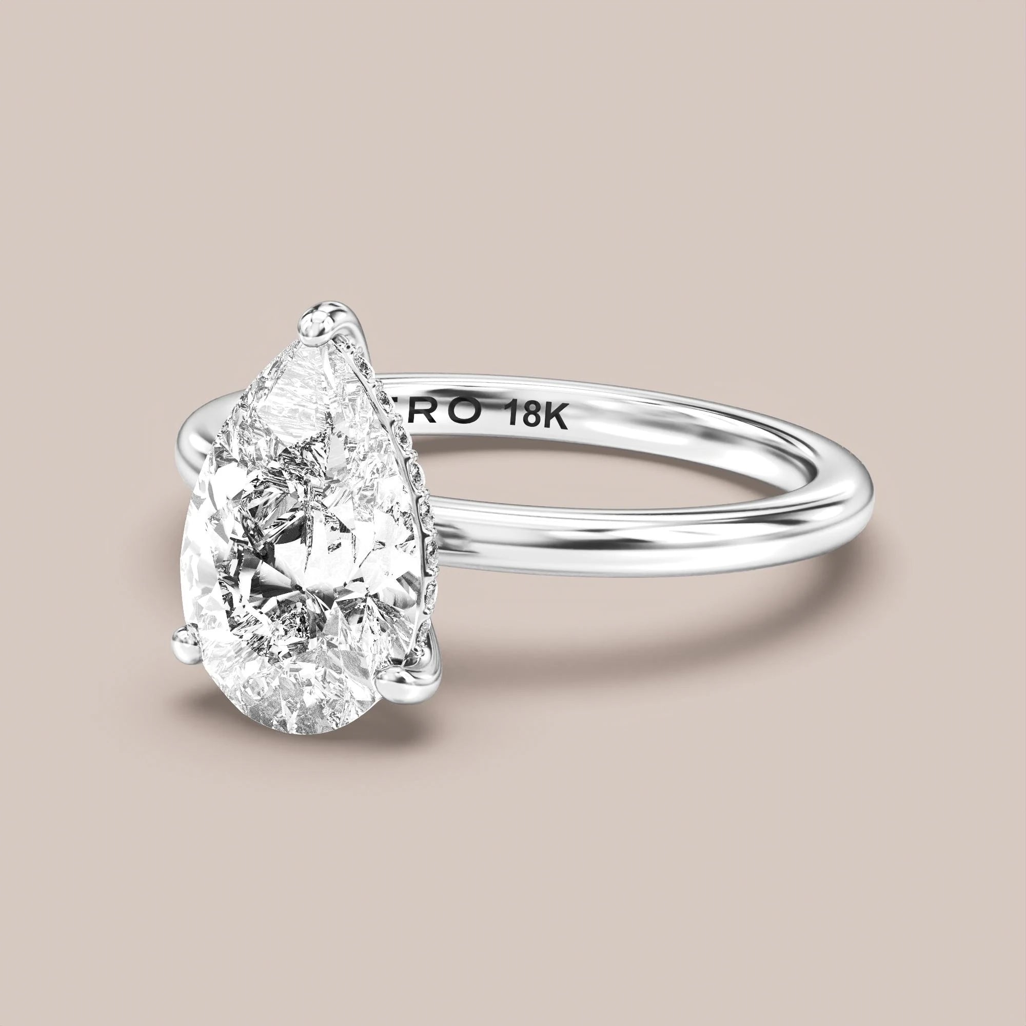 Pear - White gold
