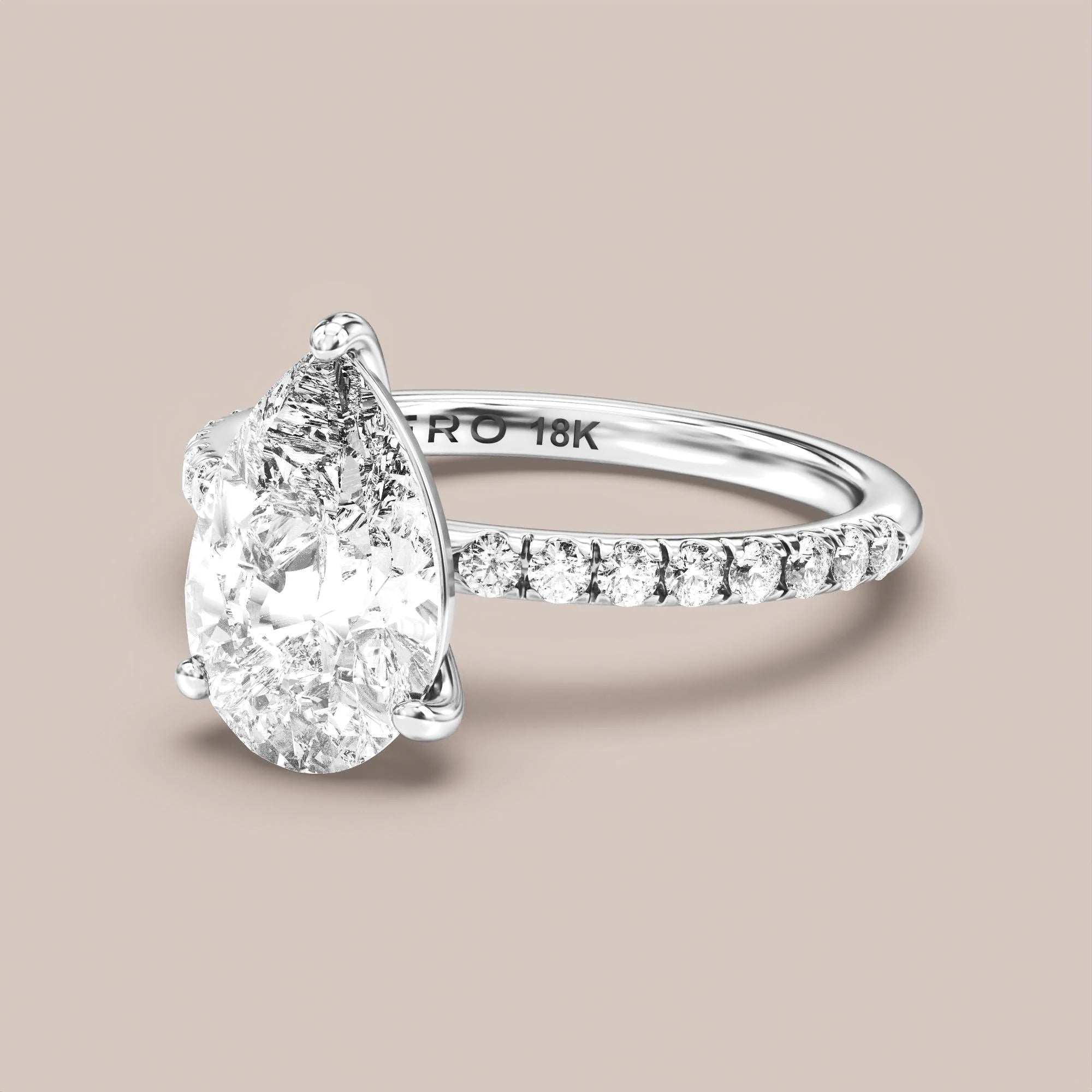 Pear - White gold
