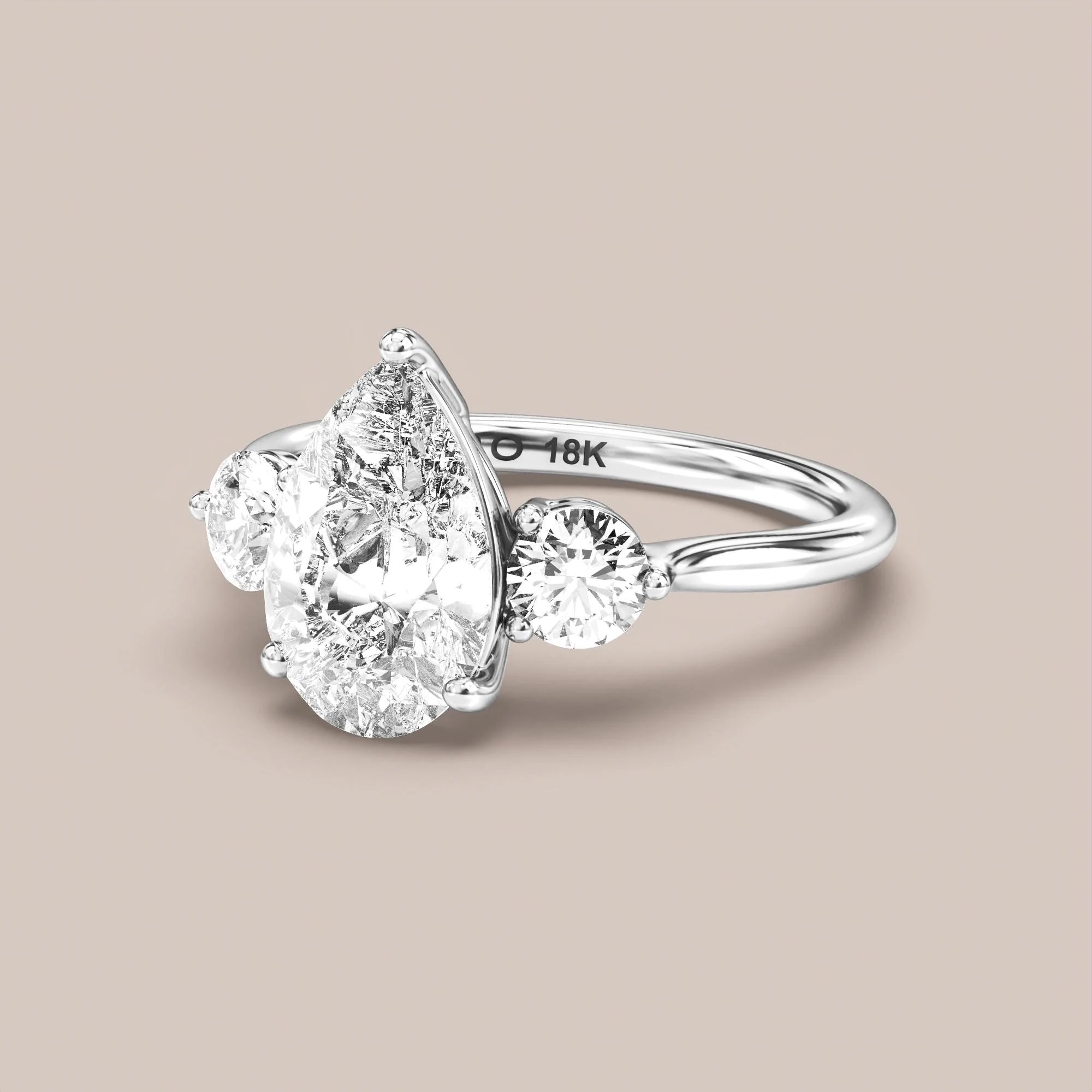 Pear - White gold