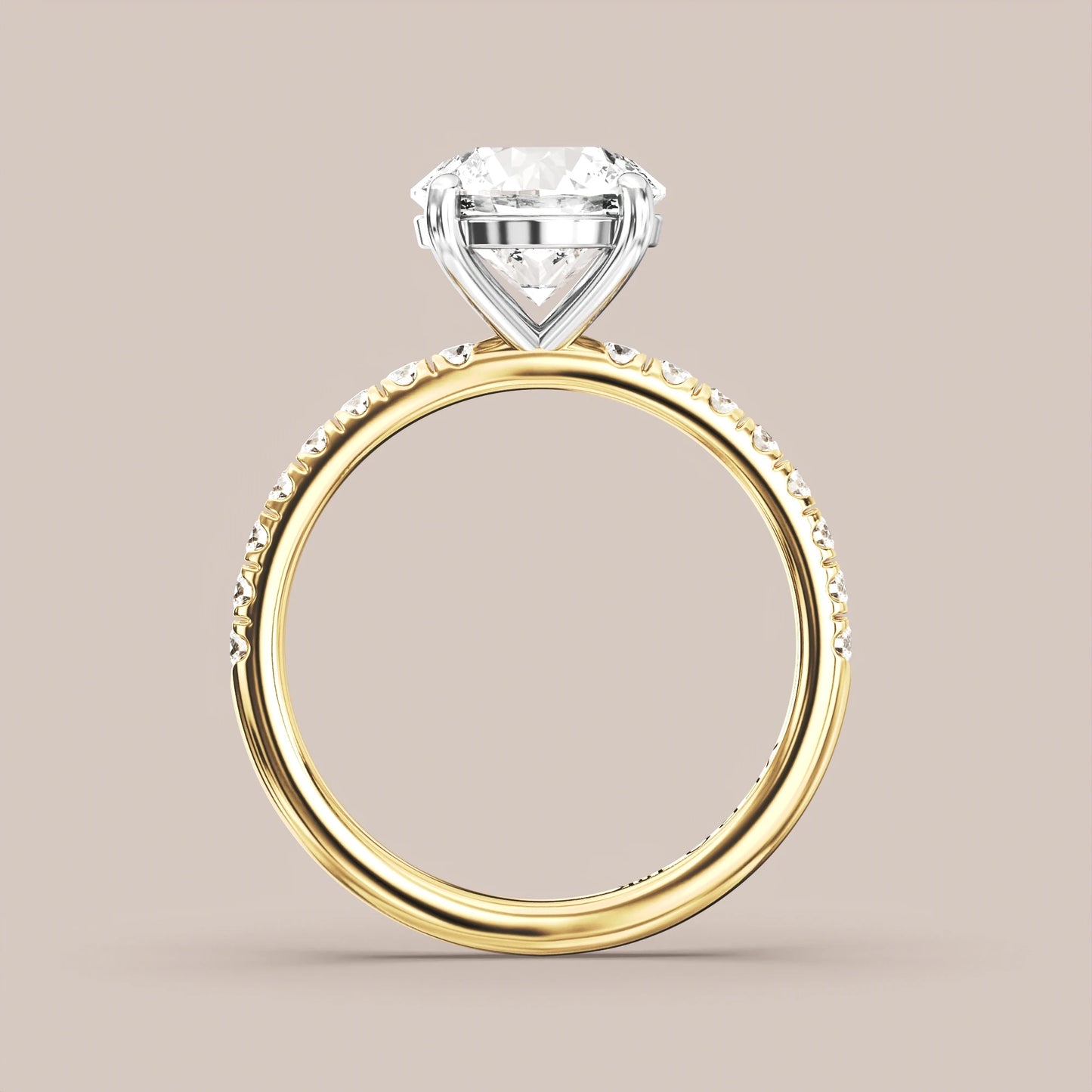 V01 Classic Solitaire with Accent Diamonds