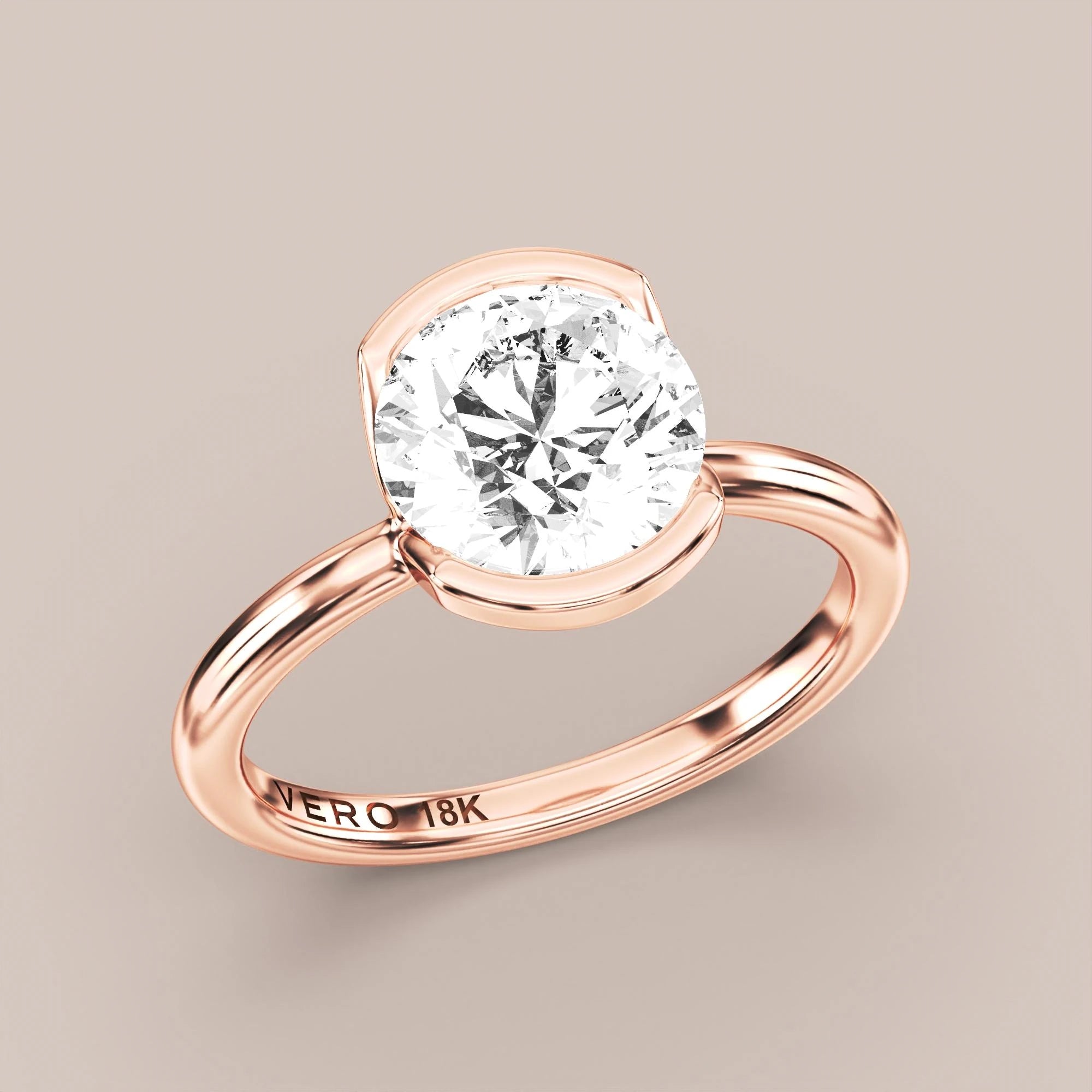 Round - Rose gold