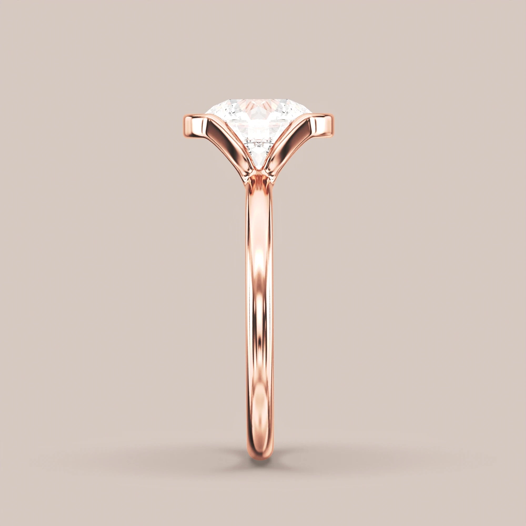 Round - Rose gold