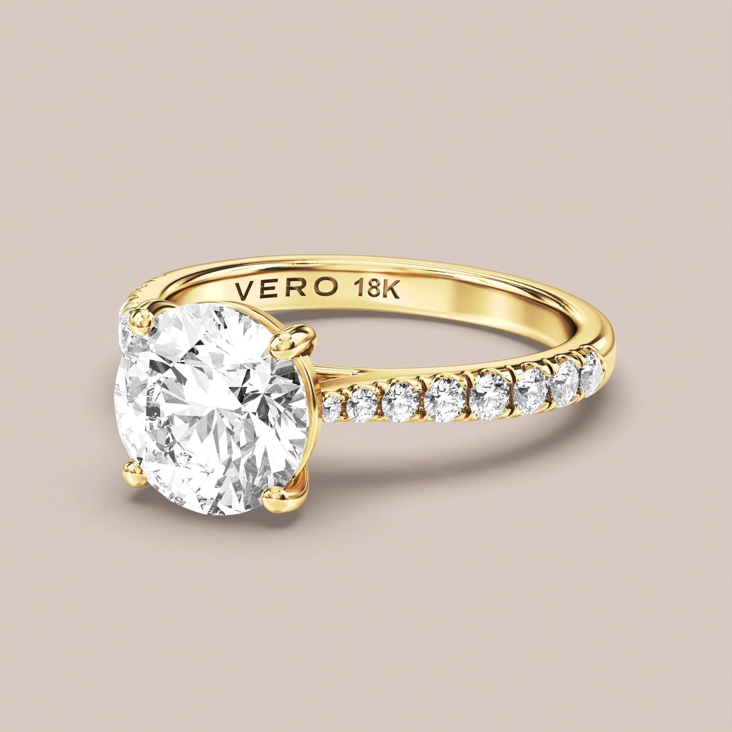 V02 Cathedral Solitaire with Accent Diamonds