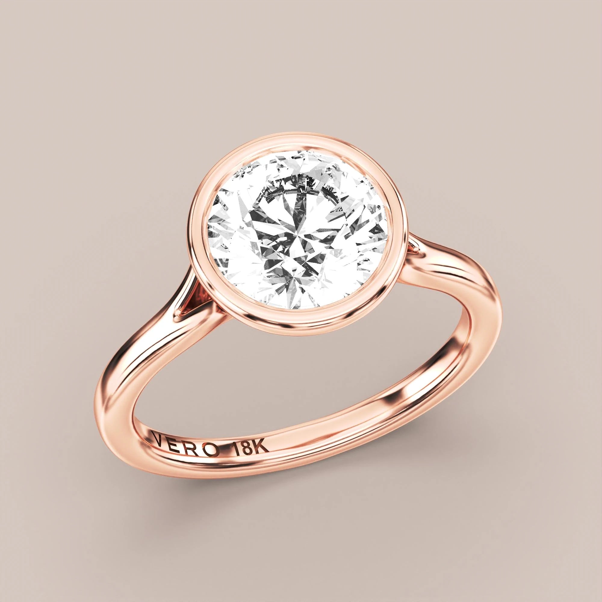 Round - Rose gold