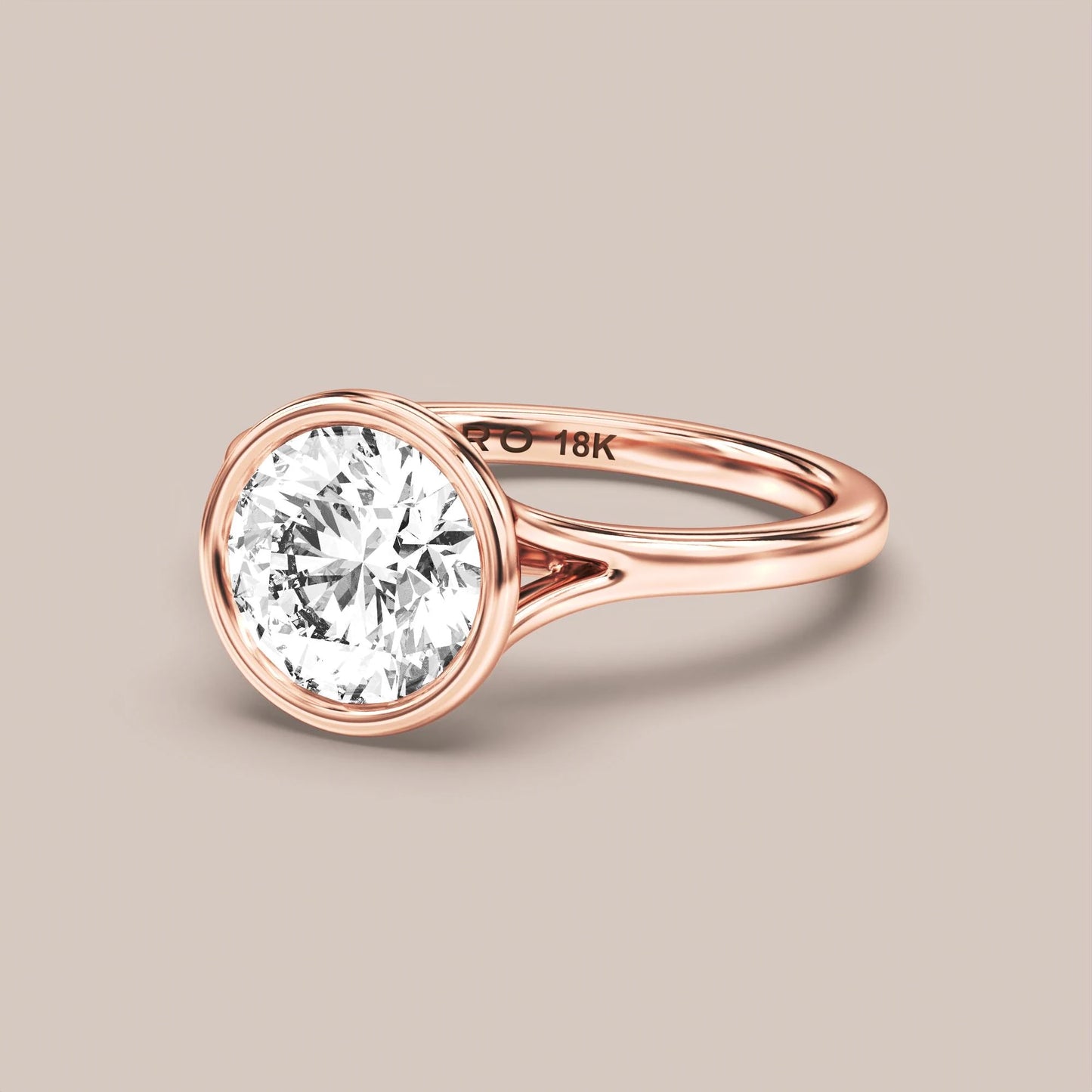 V04 Cathedral Split Shank Bezel Set