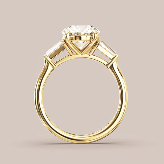 V03 Classic Trinity with Tapered Baguette Side Diamonds