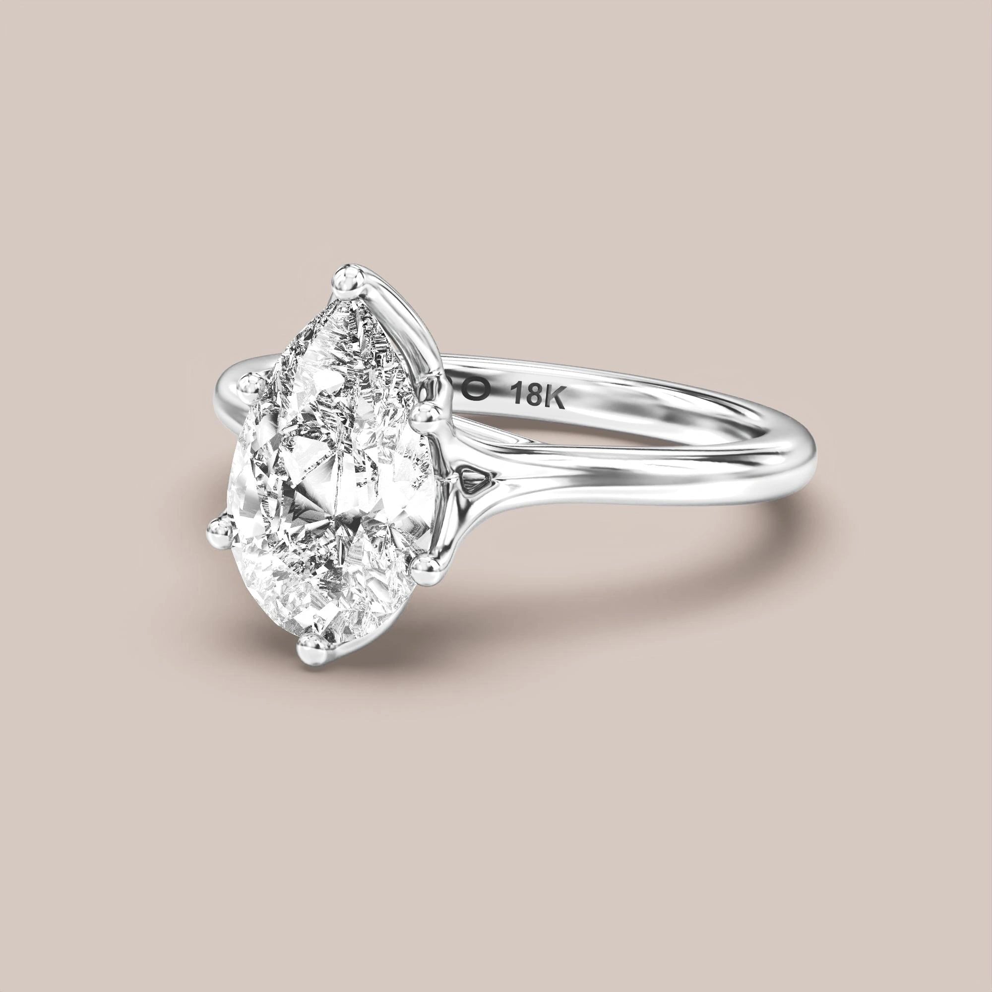 Pear - White gold