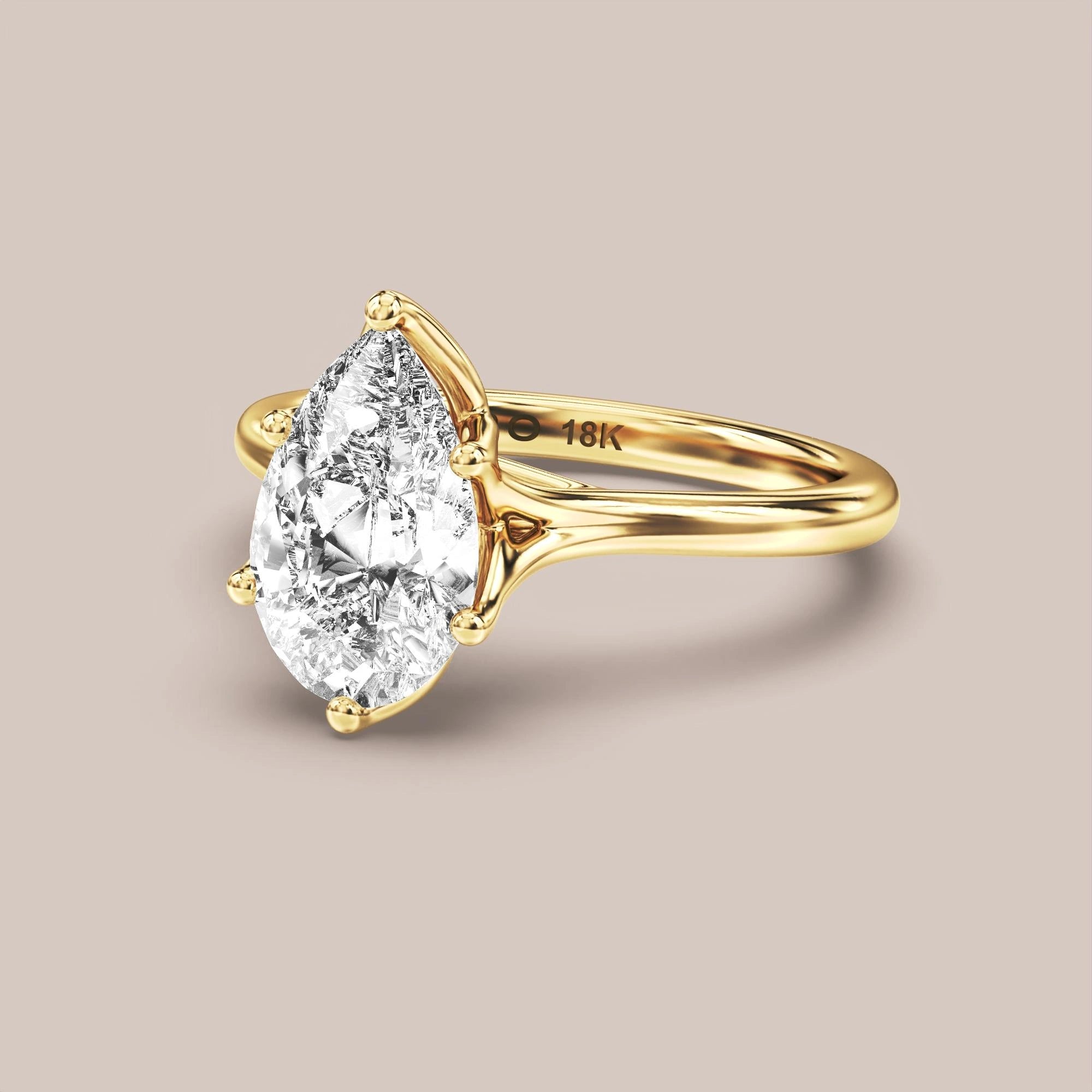 Pear - Yellow gold