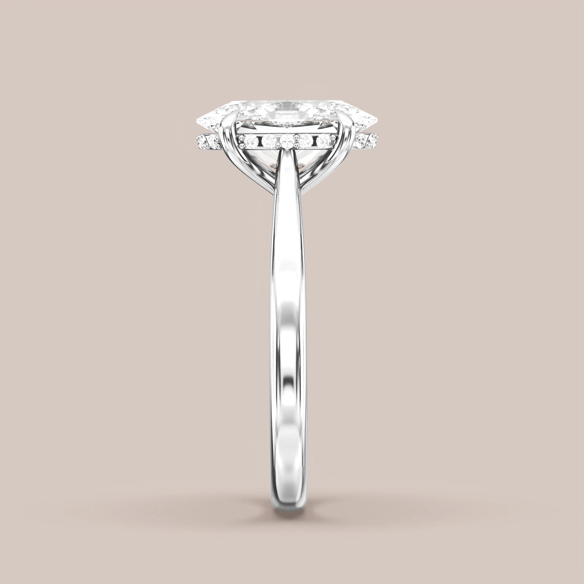 Oval - White gold