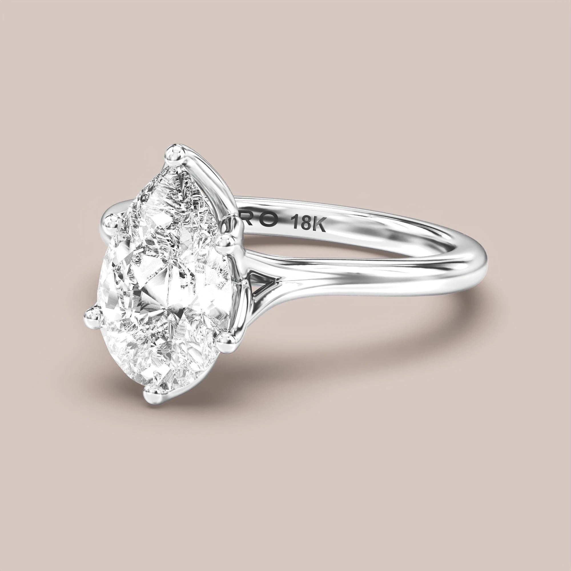 Pear - White gold