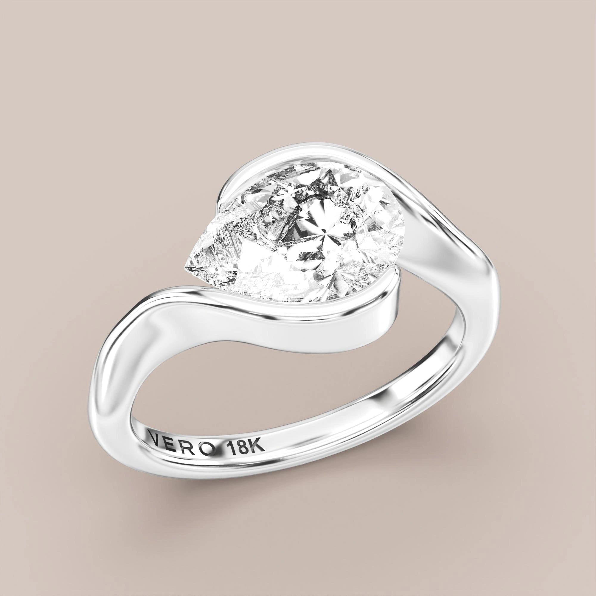 Pear - White gold