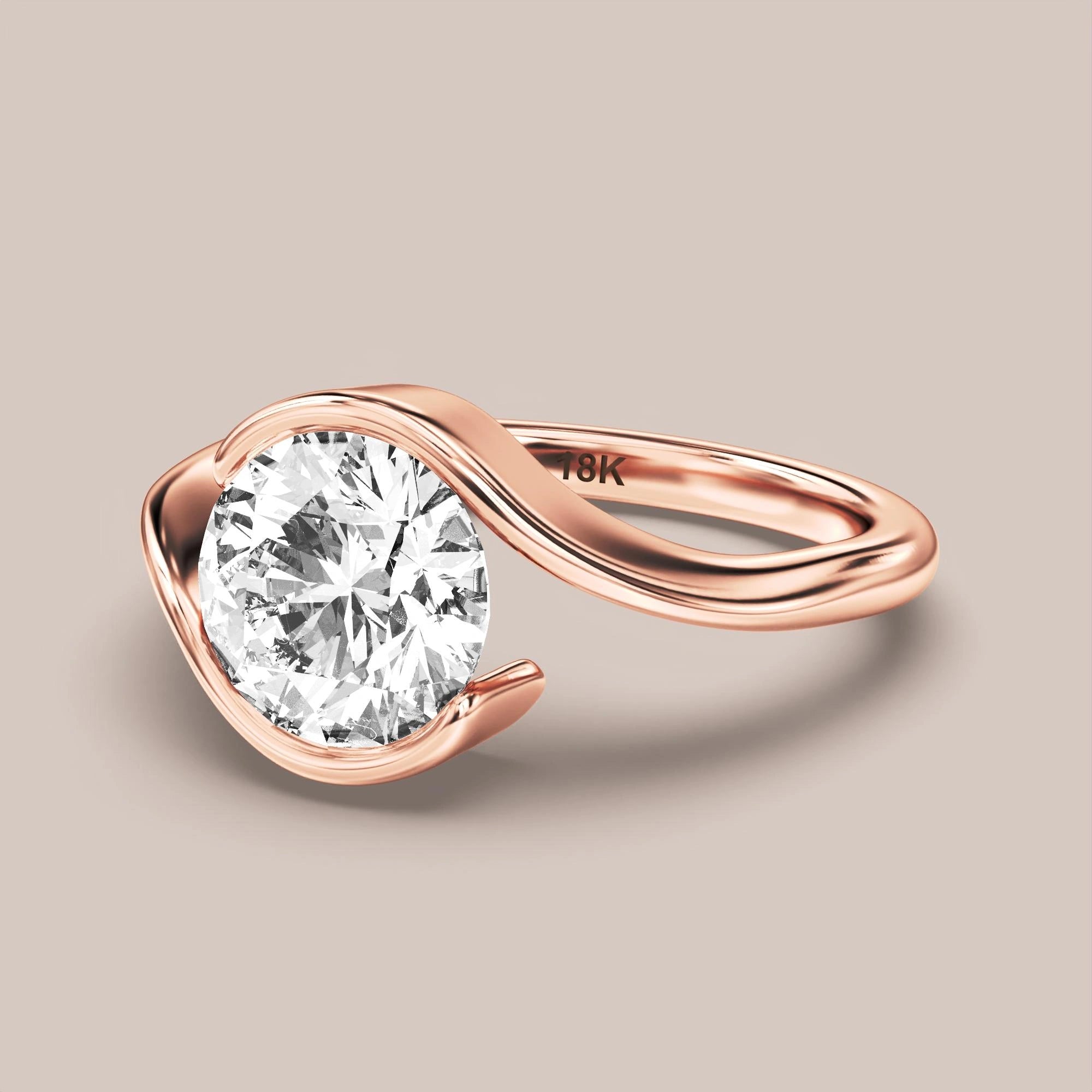 Round - Rose gold