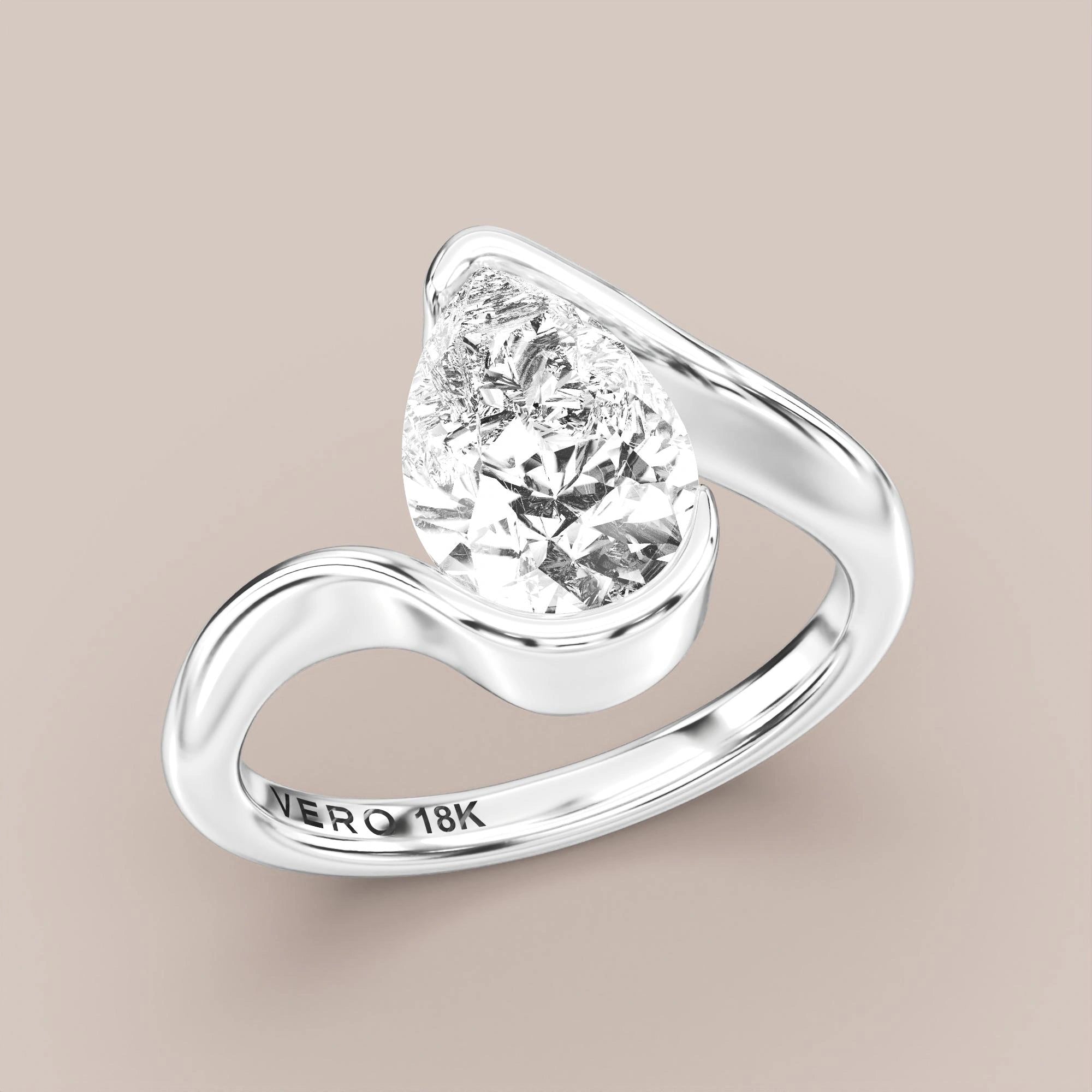 Pear - White gold