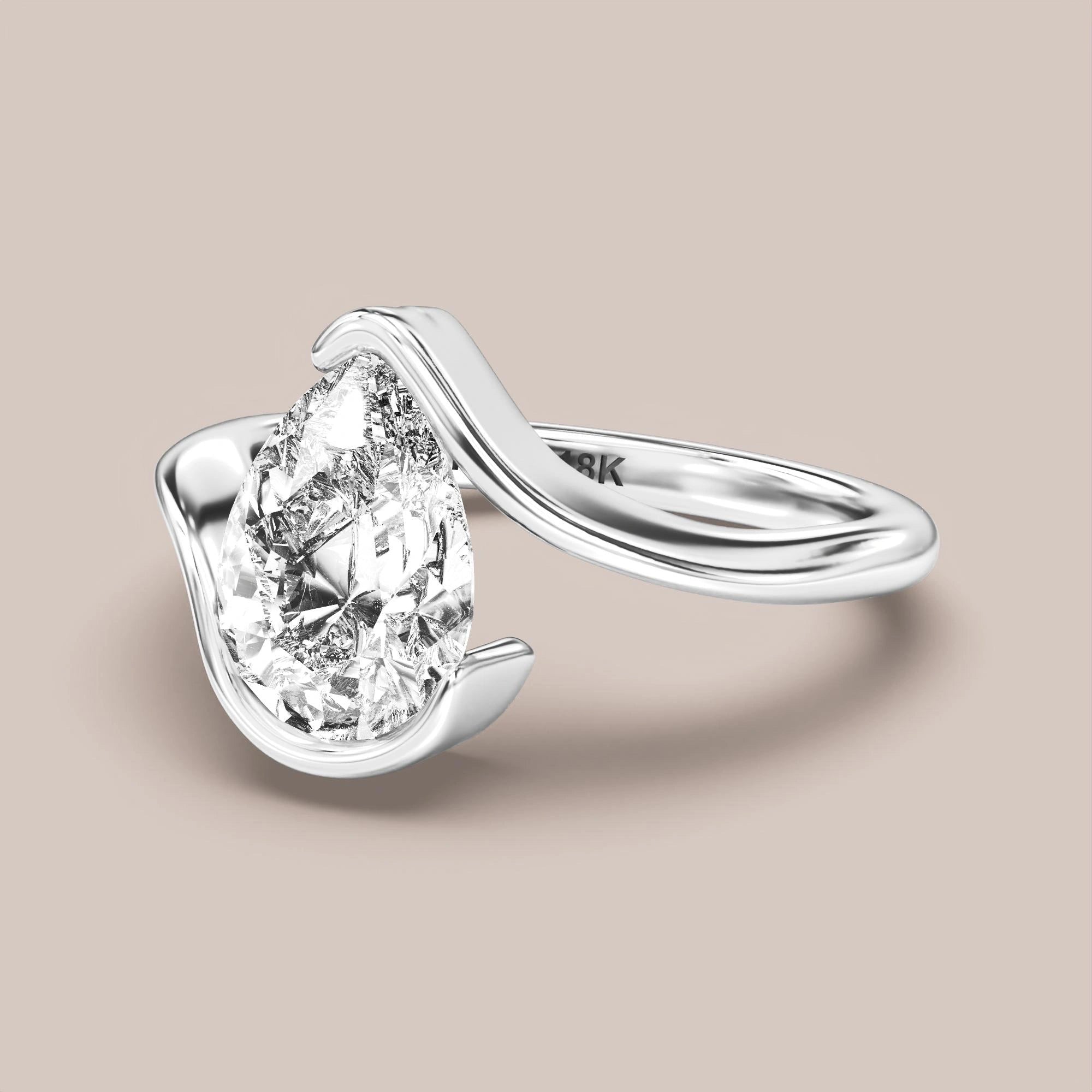Pear - White gold