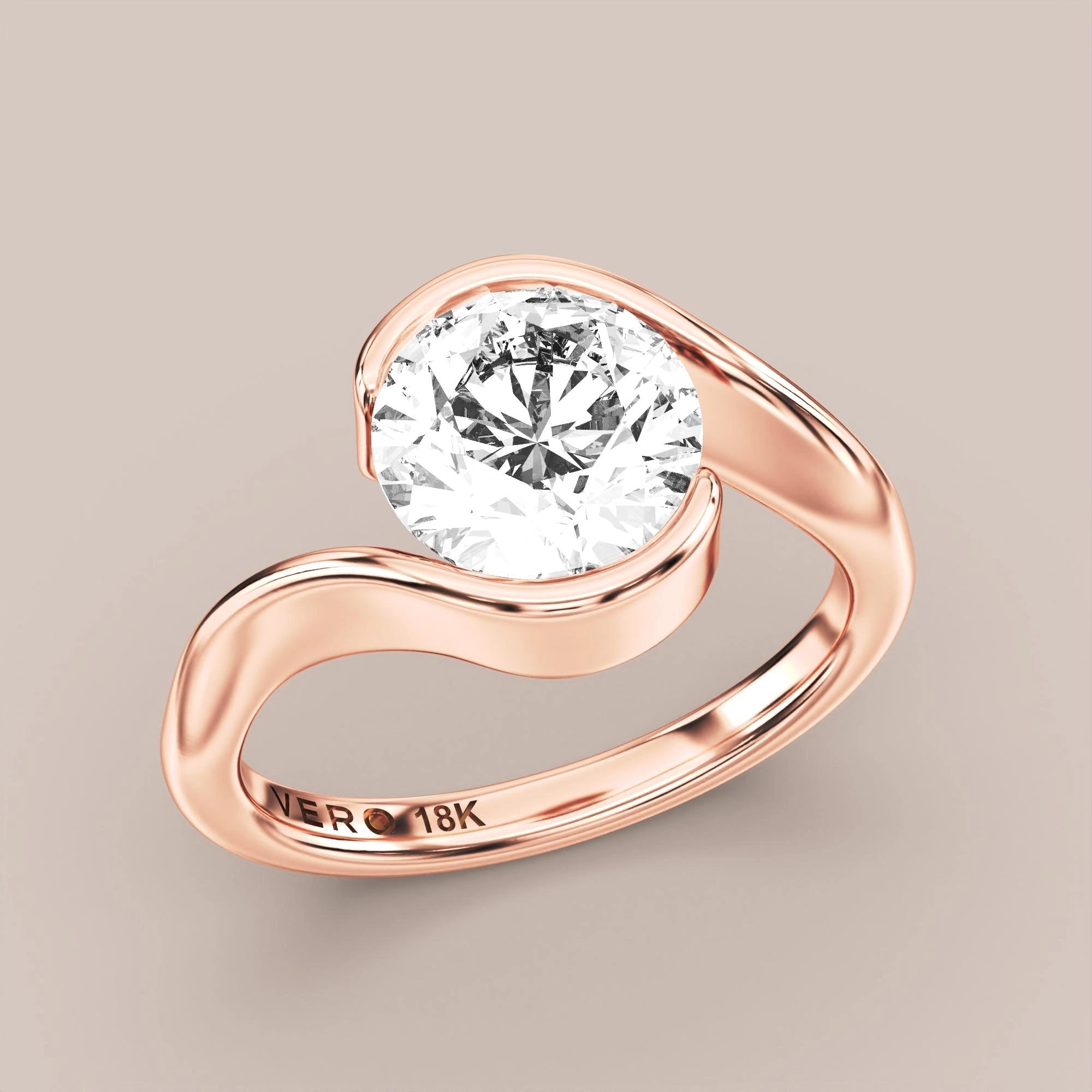 Round - Rose gold