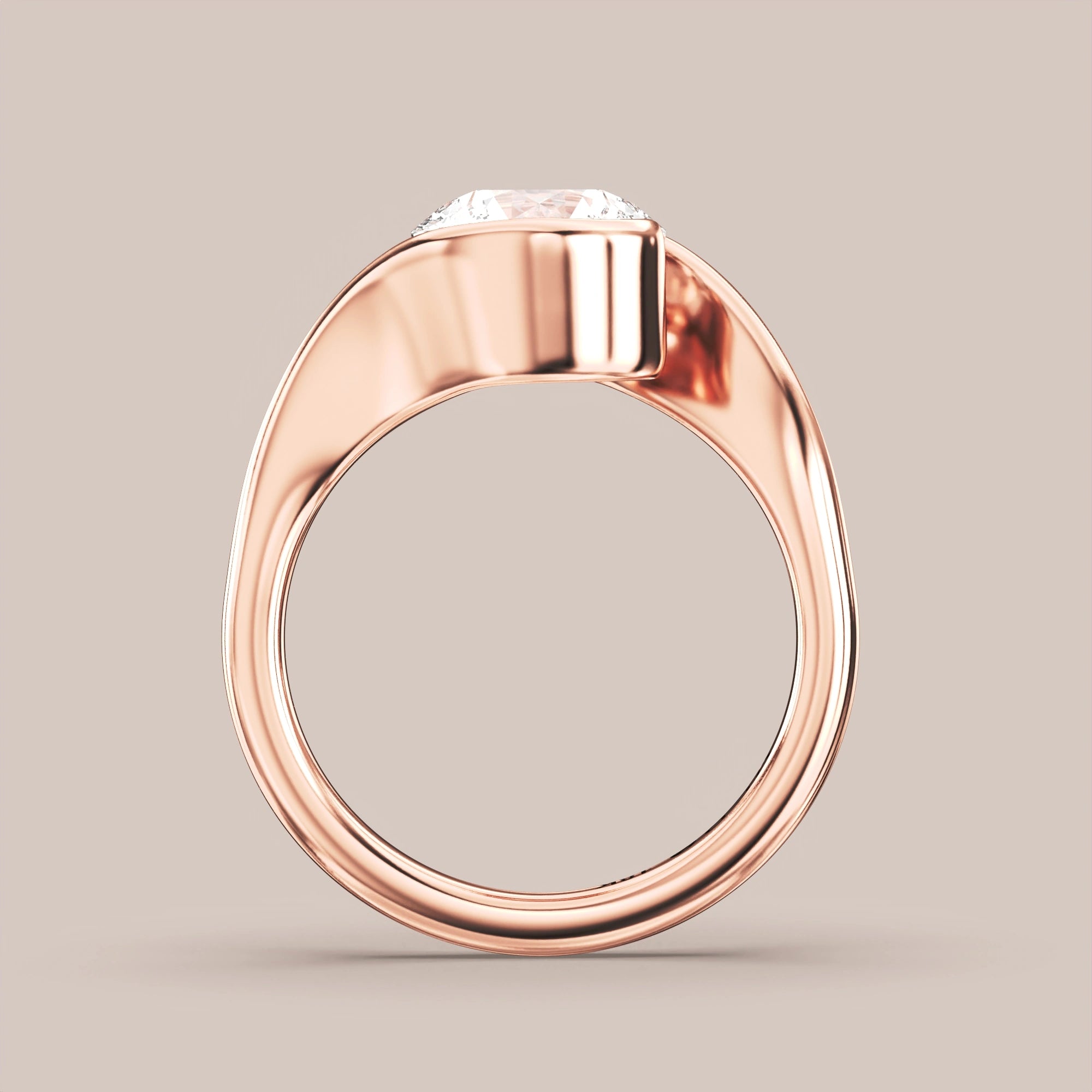 Round - Rose gold