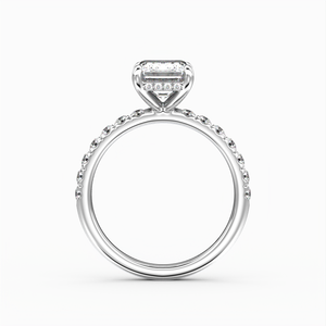 Classic Hidden Halo Emerald Cut with Accent Diamonds