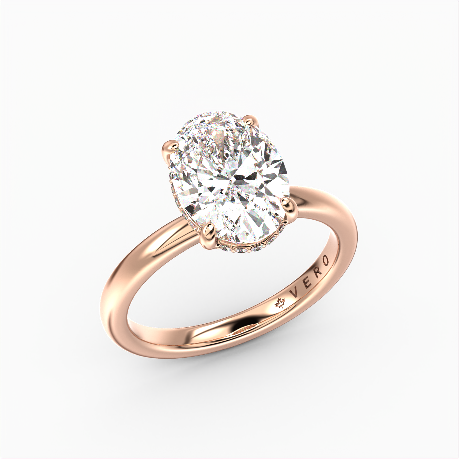 Classic Hidden Halo Oval Shape Solitaire