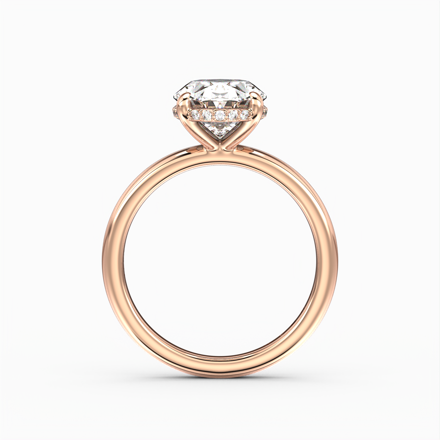 Classic Hidden Halo Oval Shape Solitaire