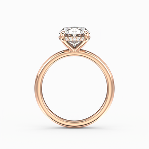 Classic Hidden Halo Oval Shape Solitaire