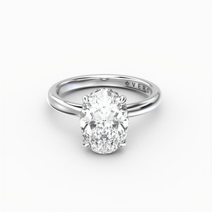 Classic Hidden Halo Oval Shape Solitaire