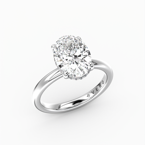 Classic Hidden Halo Oval Shape Solitaire