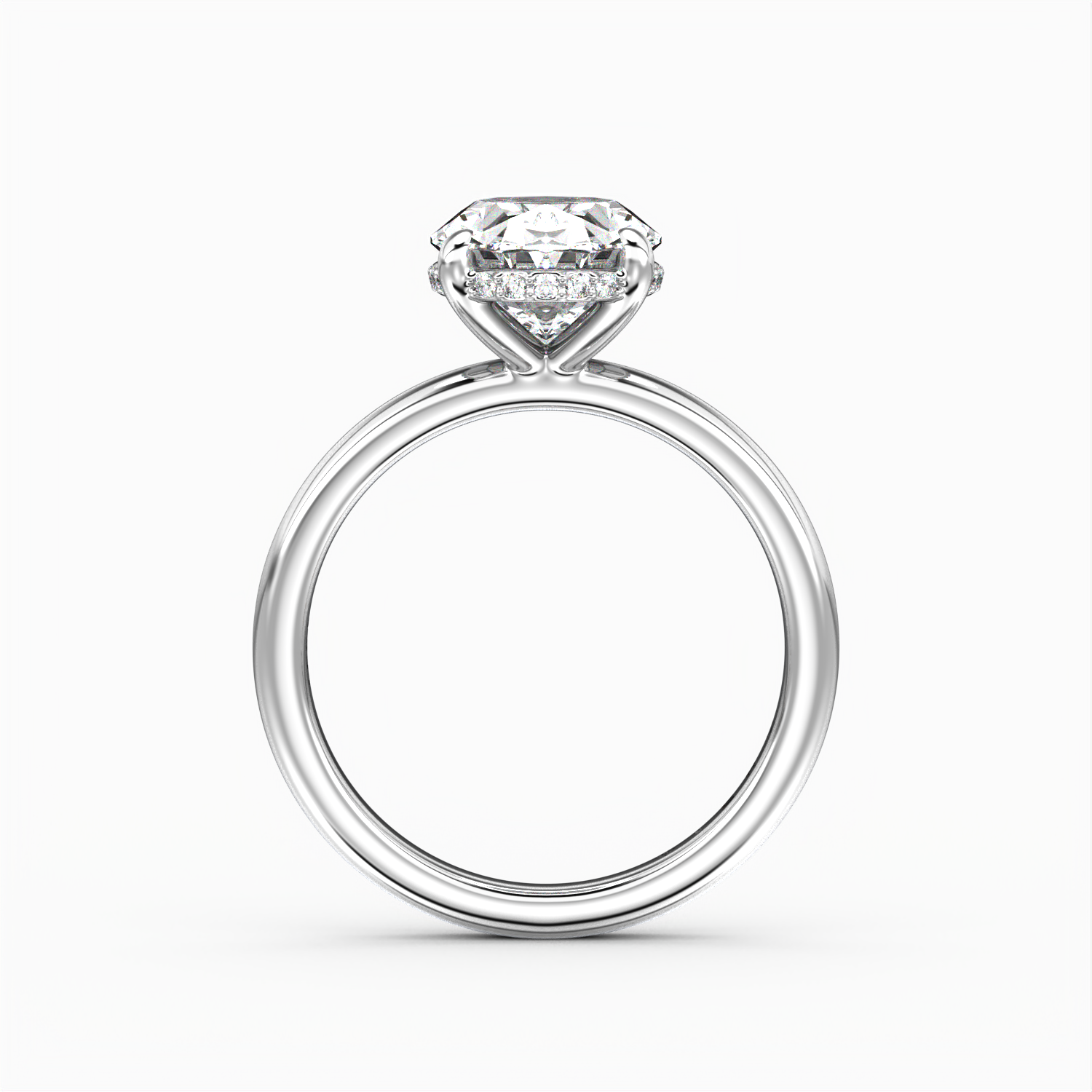 Classic Hidden Halo Oval Shape Solitaire