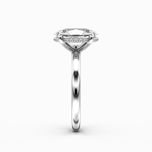 Classic Hidden Halo Oval Shape Solitaire