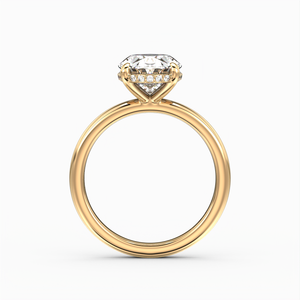 Classic Hidden Halo Oval Shape Solitaire