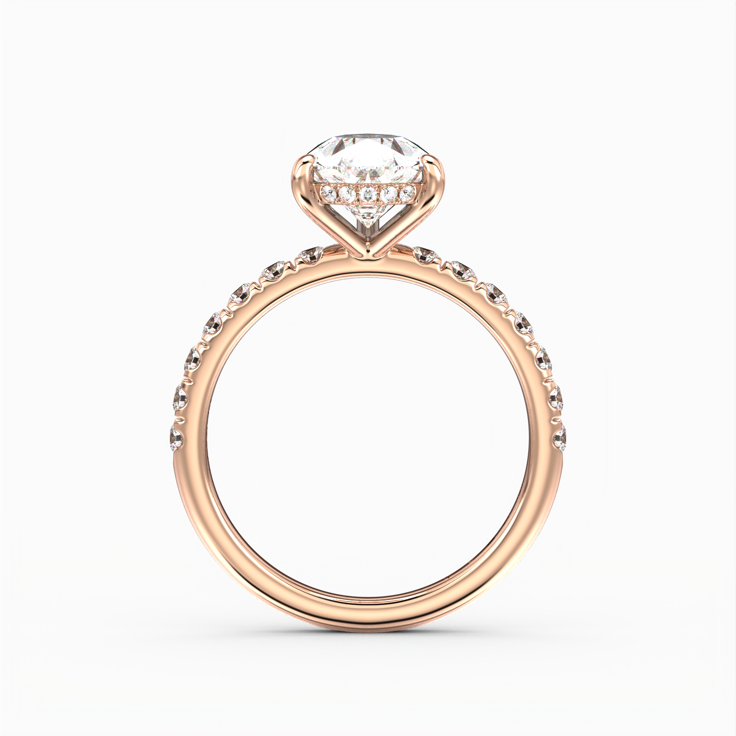 Classic Hidden Halo Pear Shape Cut with Accent Diamonds